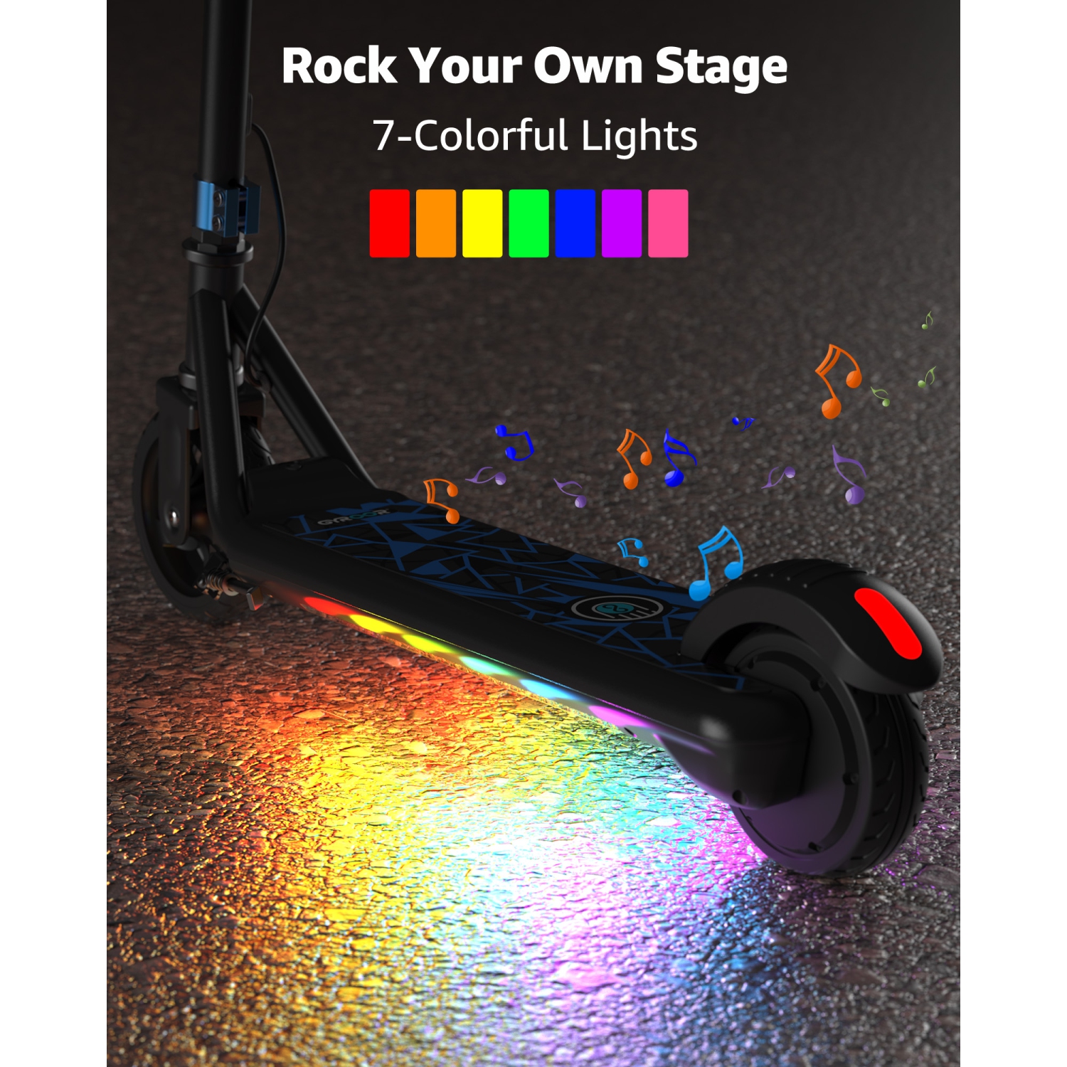 MIHOVER Electric Scooter for Kids, 150W Motor 10mph Speed Electric Scooter with Adjustable Handlebar and LED Lights