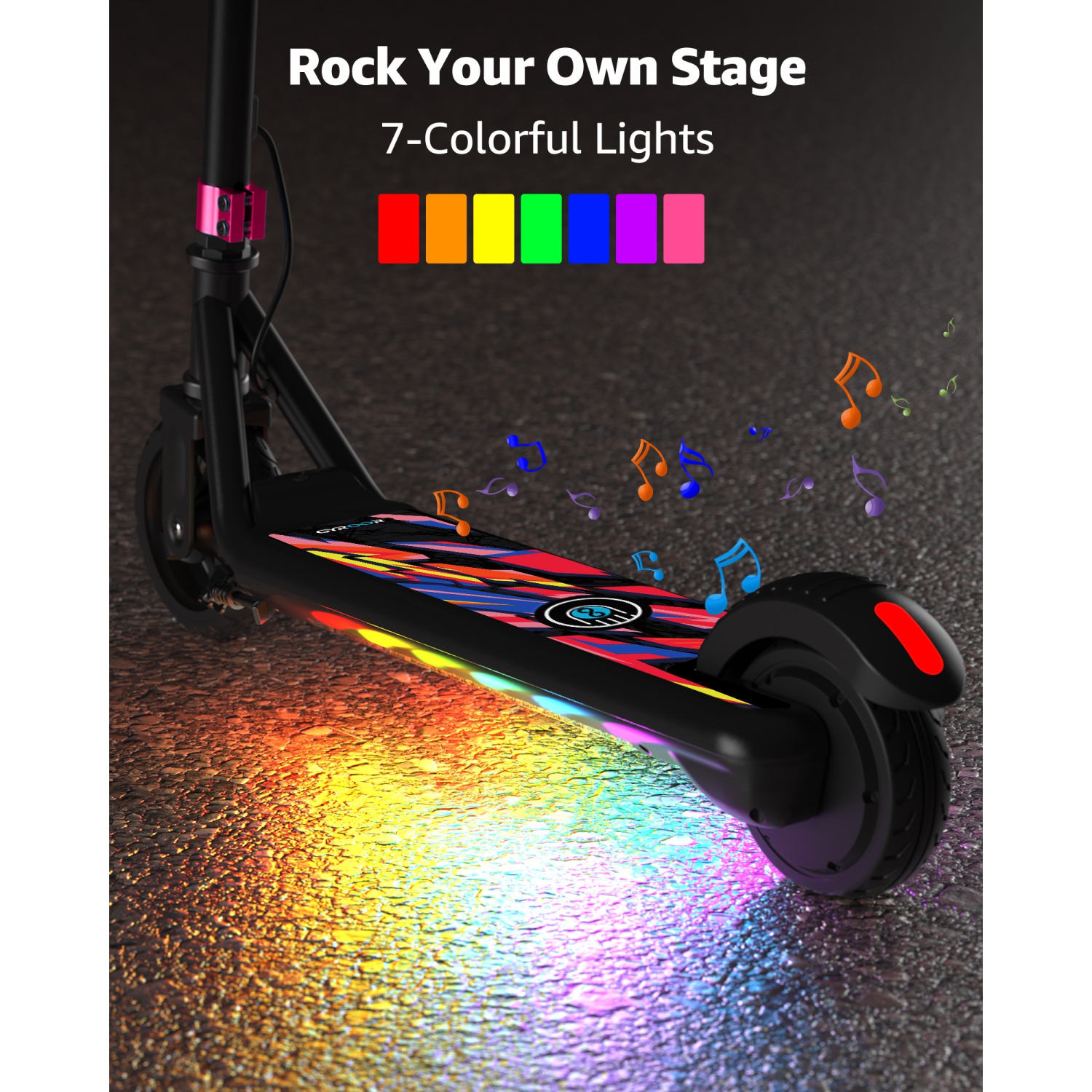 MIHOVER Electric Scooter for Kids, 150W Motor 10mph Speed Electric Scooter with Adjustable Handlebar and LED Lights