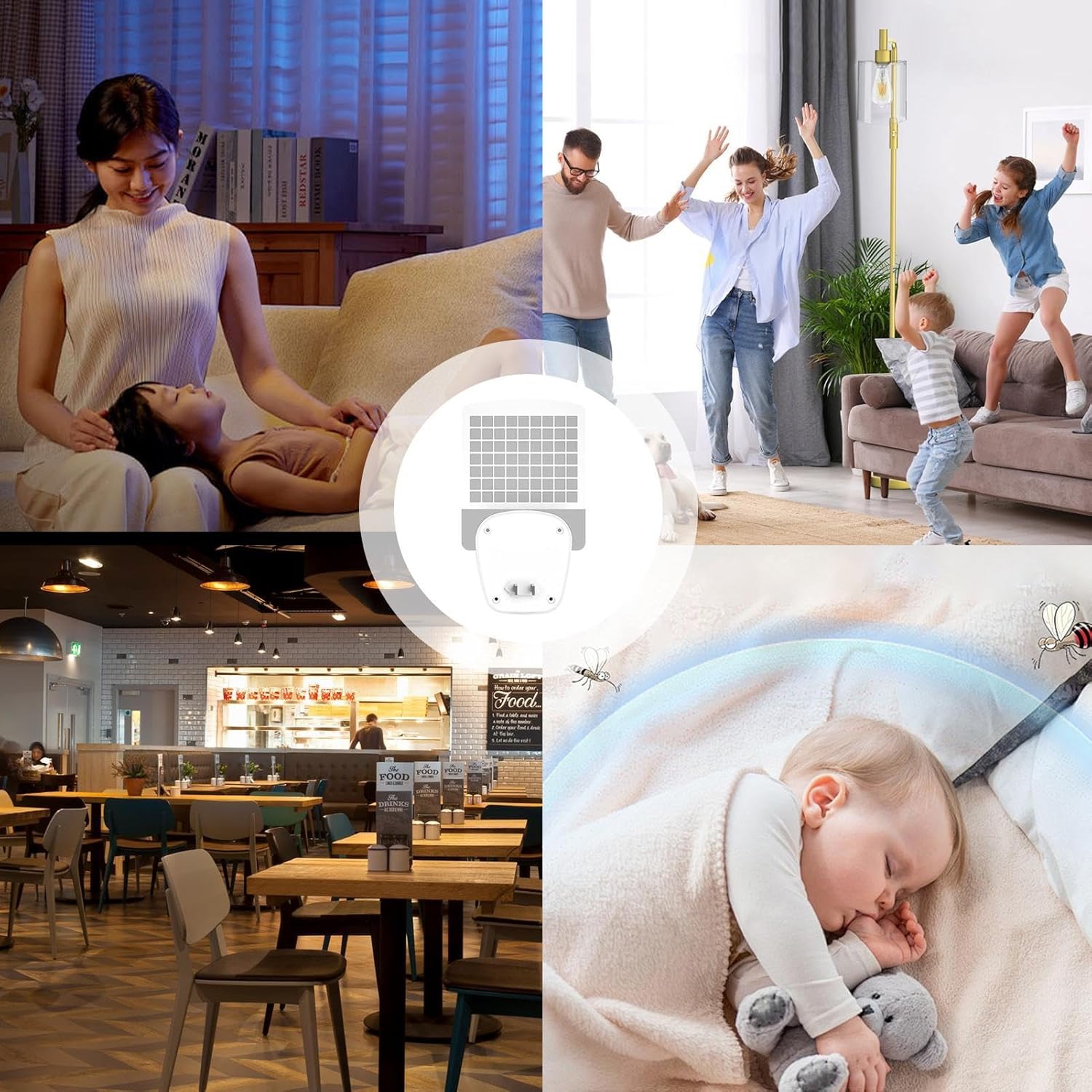 Indoor UV Fly Trap, Plug-in Bug Light Trap with UV and Blue Light, Kitchen Plug-in UV Trap, Indoor Use