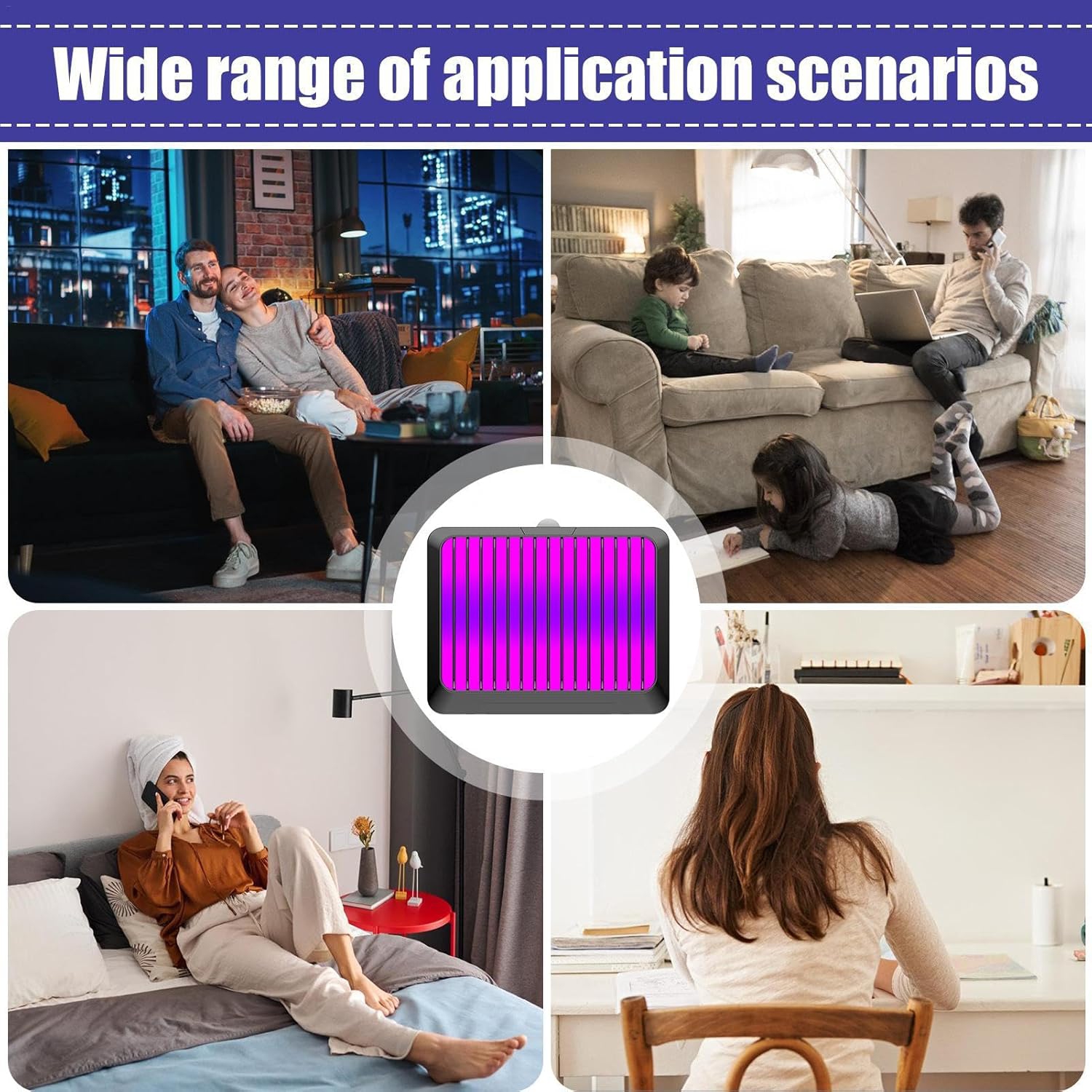 Electronic fly trap - UV + high viscosity rubber sheet dual effect trapping, ultra-quiet operation, low power consumption design, 360° all-round fly