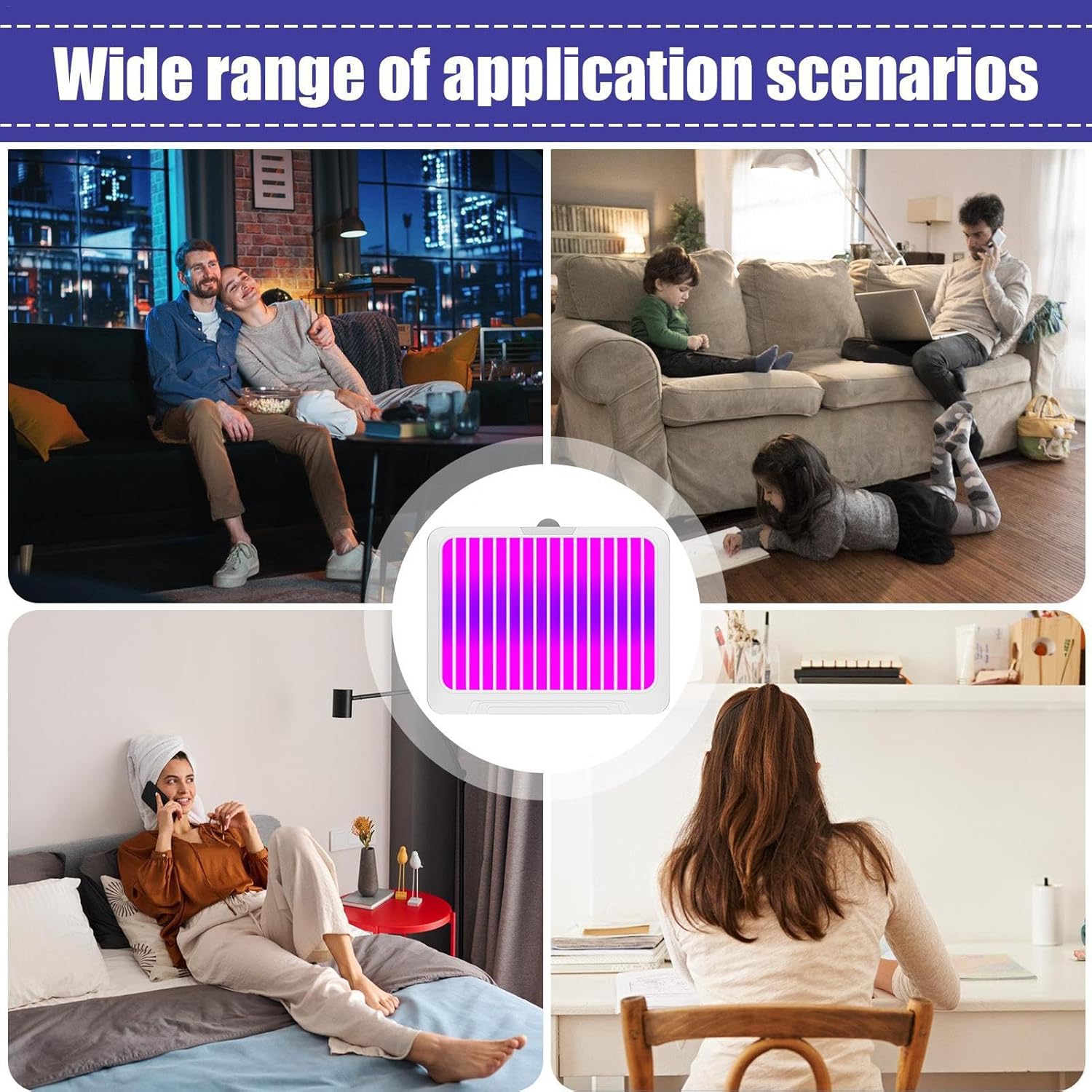 Electronic fly trap - UV + high viscosity rubber sheet dual effect trapping, ultra-quiet operation, low power consumption design, 360° all-round fly