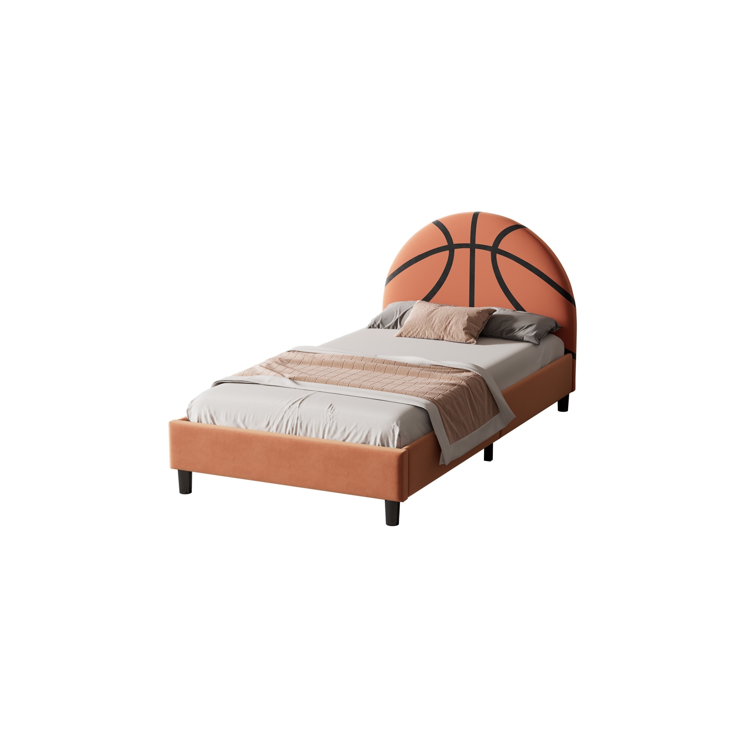 Lit plateforme simple rembourré de style sport Basketball Design de Kepooman - Orange