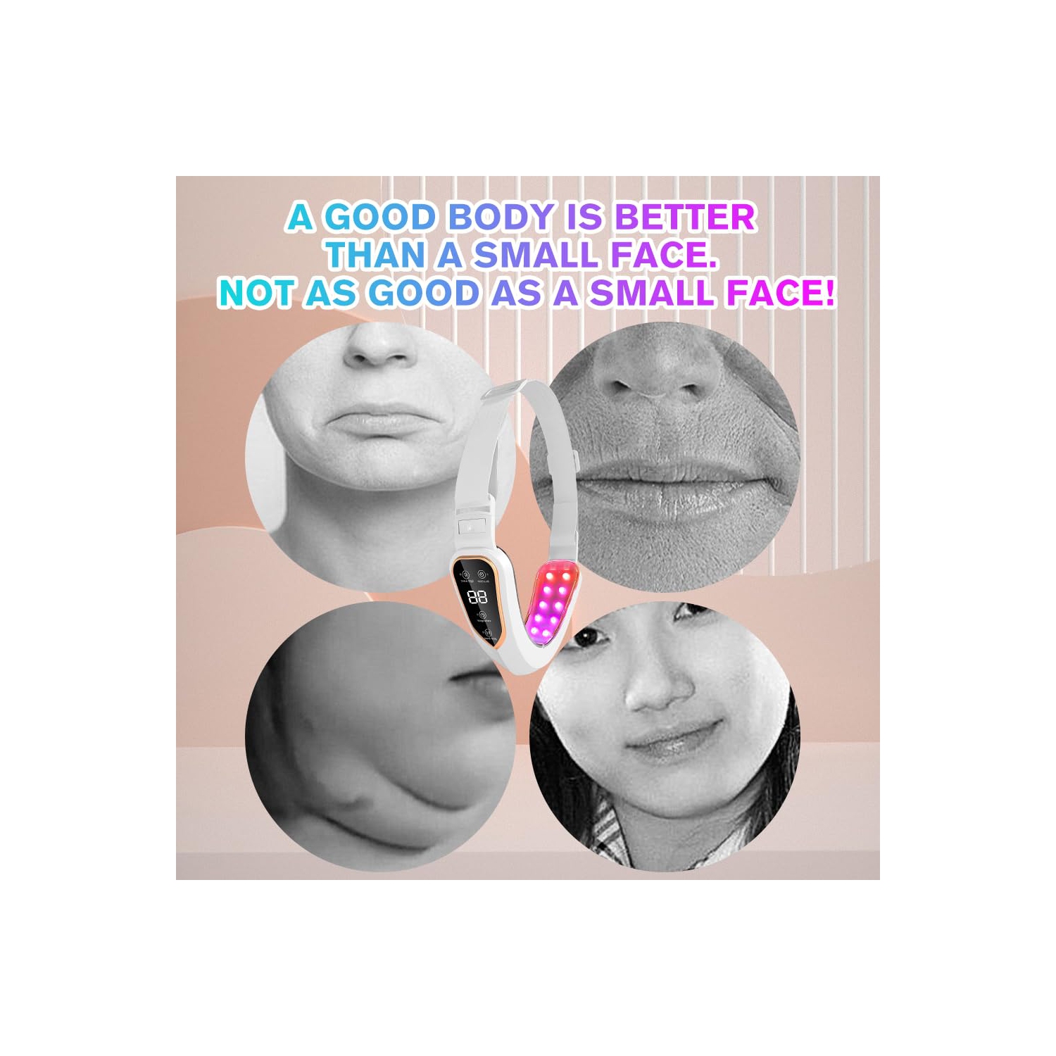 Electric Double Chin Device and V Facial Massager Machine,Facial Beauty Device for Women & Men,Face Massager Tool for Skin Care