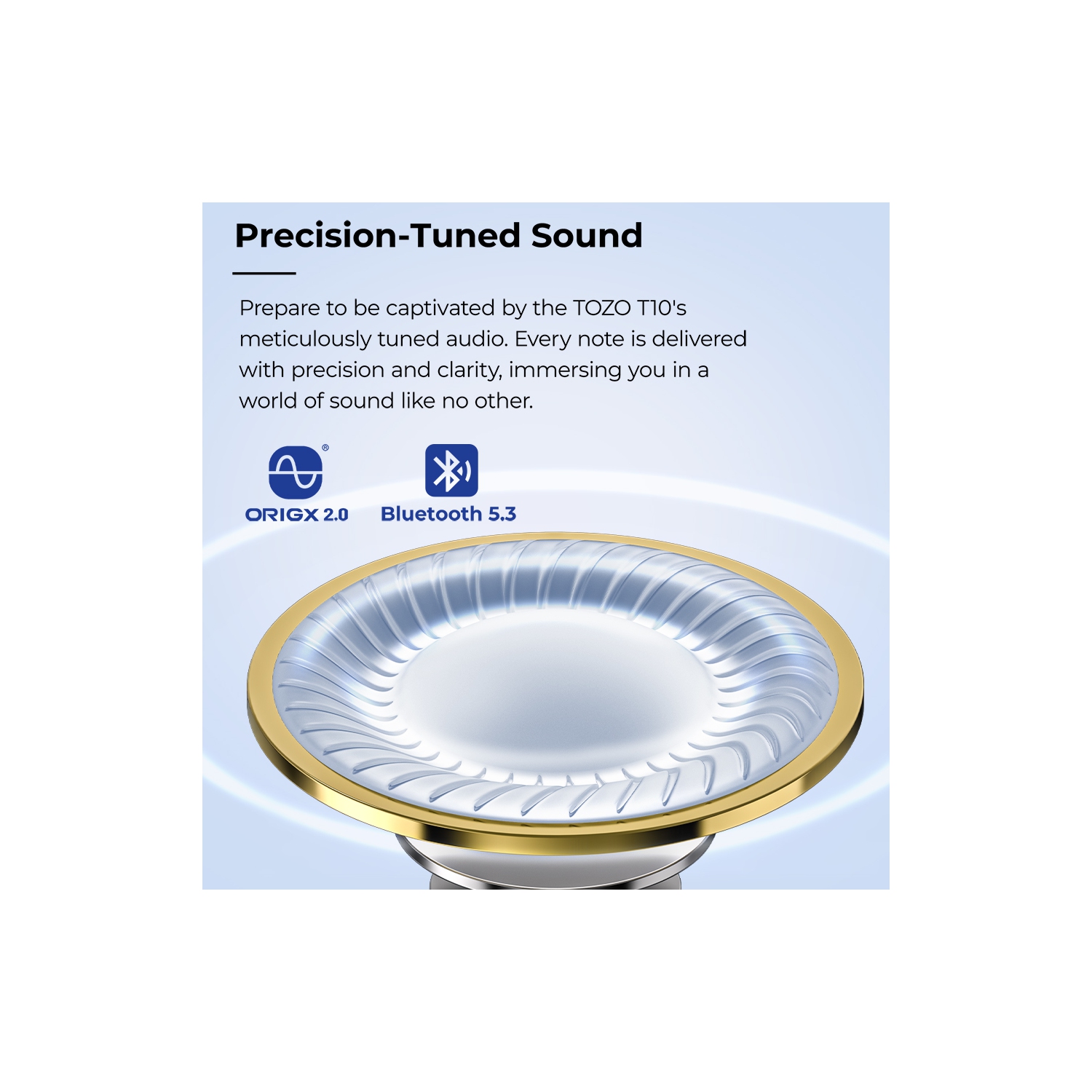 TOZO T10 mini Earbuds Support APP Customize 16 EQ In-Ear Noise Cancelling True Wireless-Black