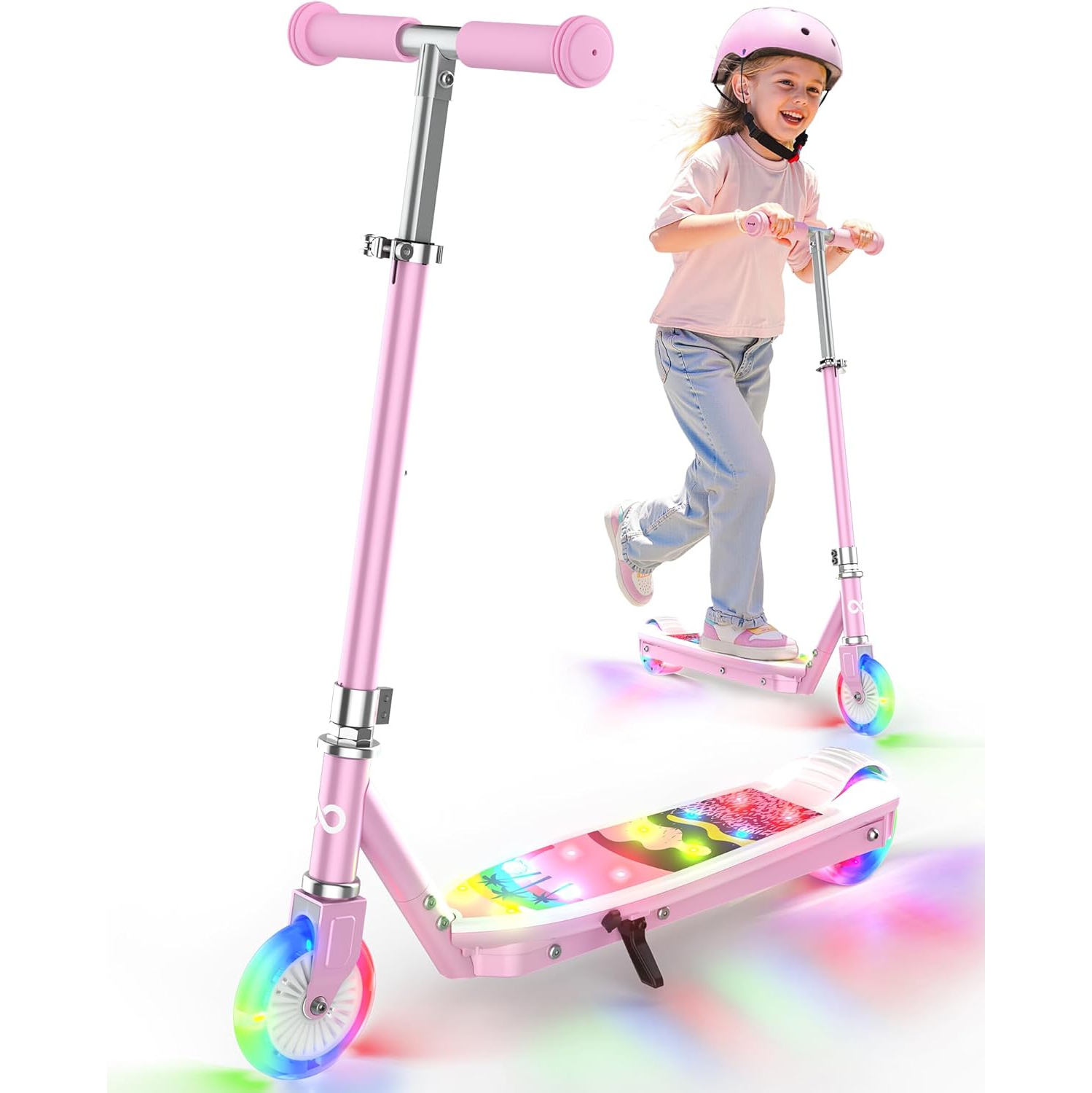 MIHOVER Kids Electric Scooter with LED Lights with 2-Level Adjustable Handlebar, 8KM/H Safe Speed, Foot Sensor Start, for Boys & Girls Ages 4-8