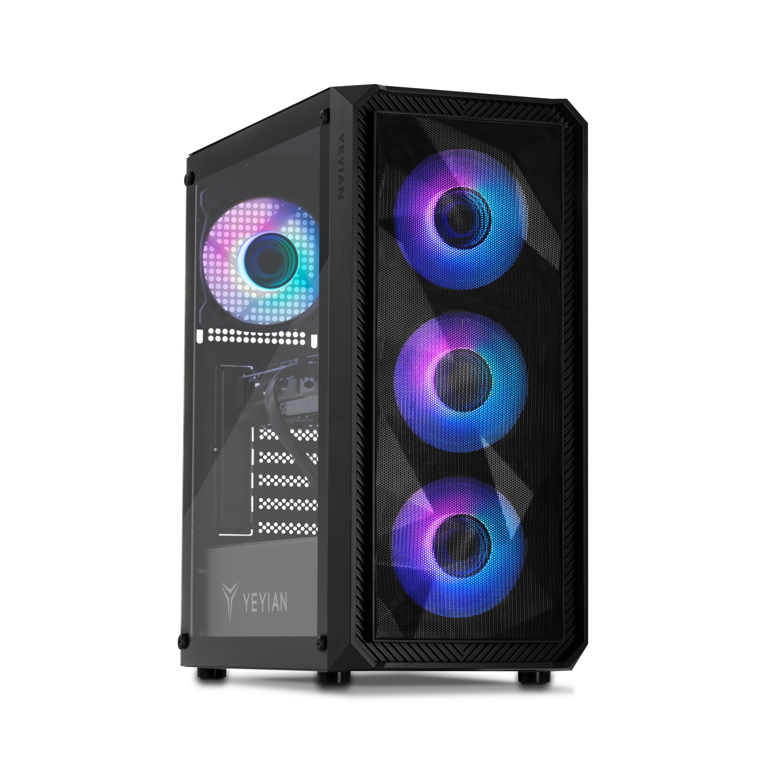 YEYIAN Gaming Desktop Tanto - Intel Core i5 12400F 4.4 GHz, GeForce RTX 4060 Gaming PC Computer, 1TB NVMe SSD, 16GB DDR4 3200MHz, Intel B660, 650W Gold PSU, Windows 11 Home