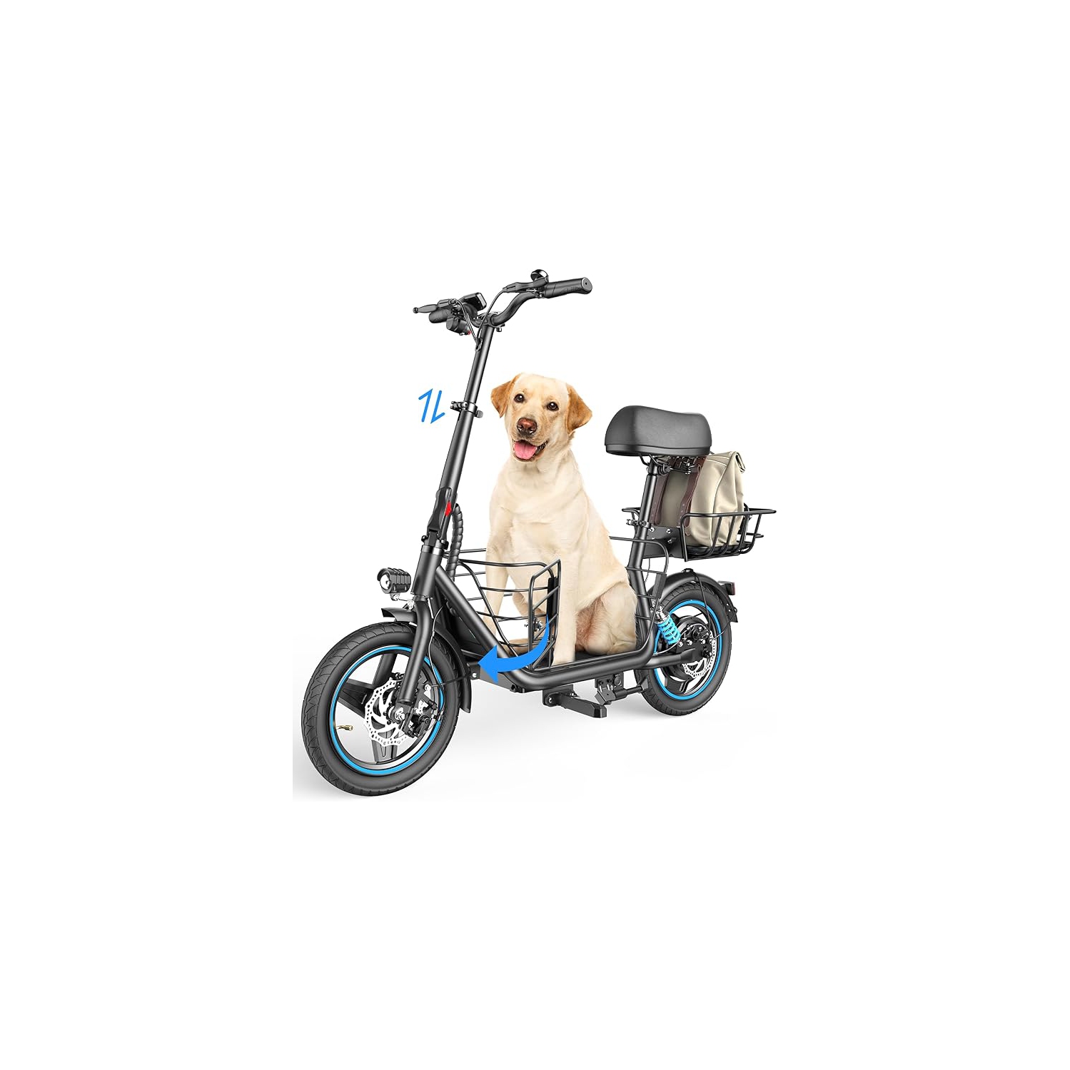 Gyroor C1 Plus E-scooter with Dog Basket & Seat - Back
