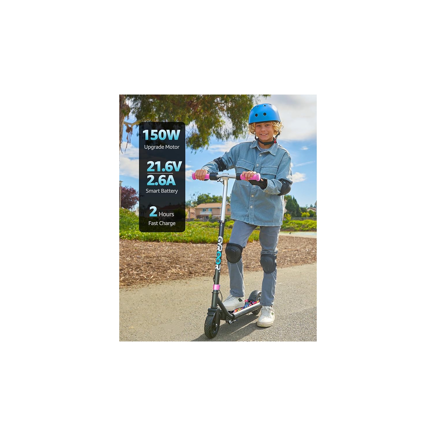Gyroor H30 Max 5.3" Kid's scooter with Bluetooth - Pink