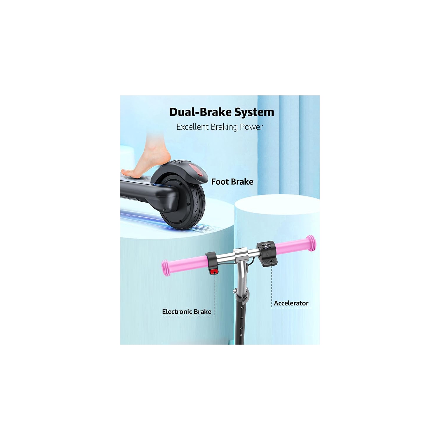 Gyroor H30 Max 5.3" Kid's scooter with Bluetooth - Pink