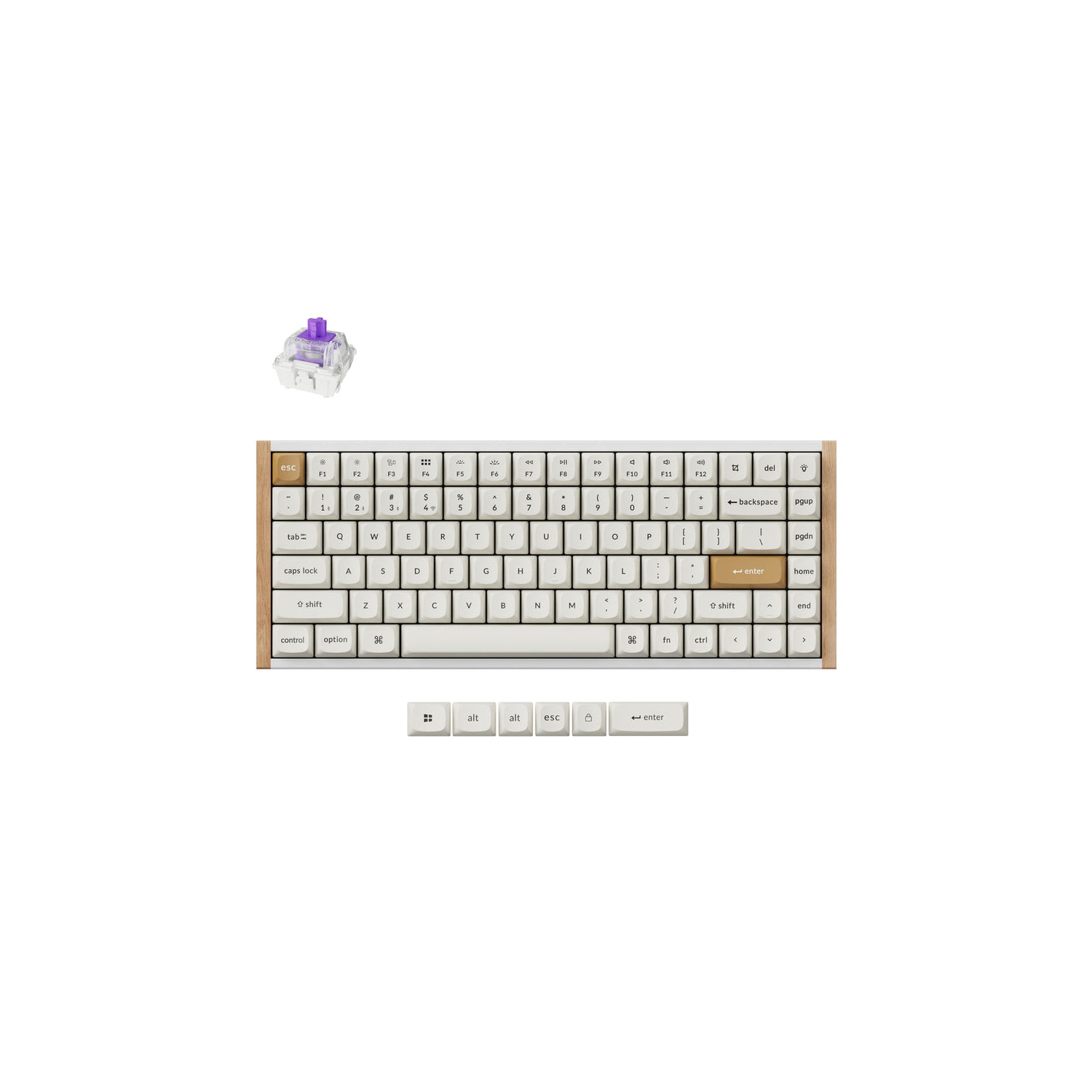 Keychron K2 HE Wireless Mechanical Keyboard for Mac & PC - 75% Compact Design, RGB Lighting, Aluminum Body, macOS Shortcut Keys, White