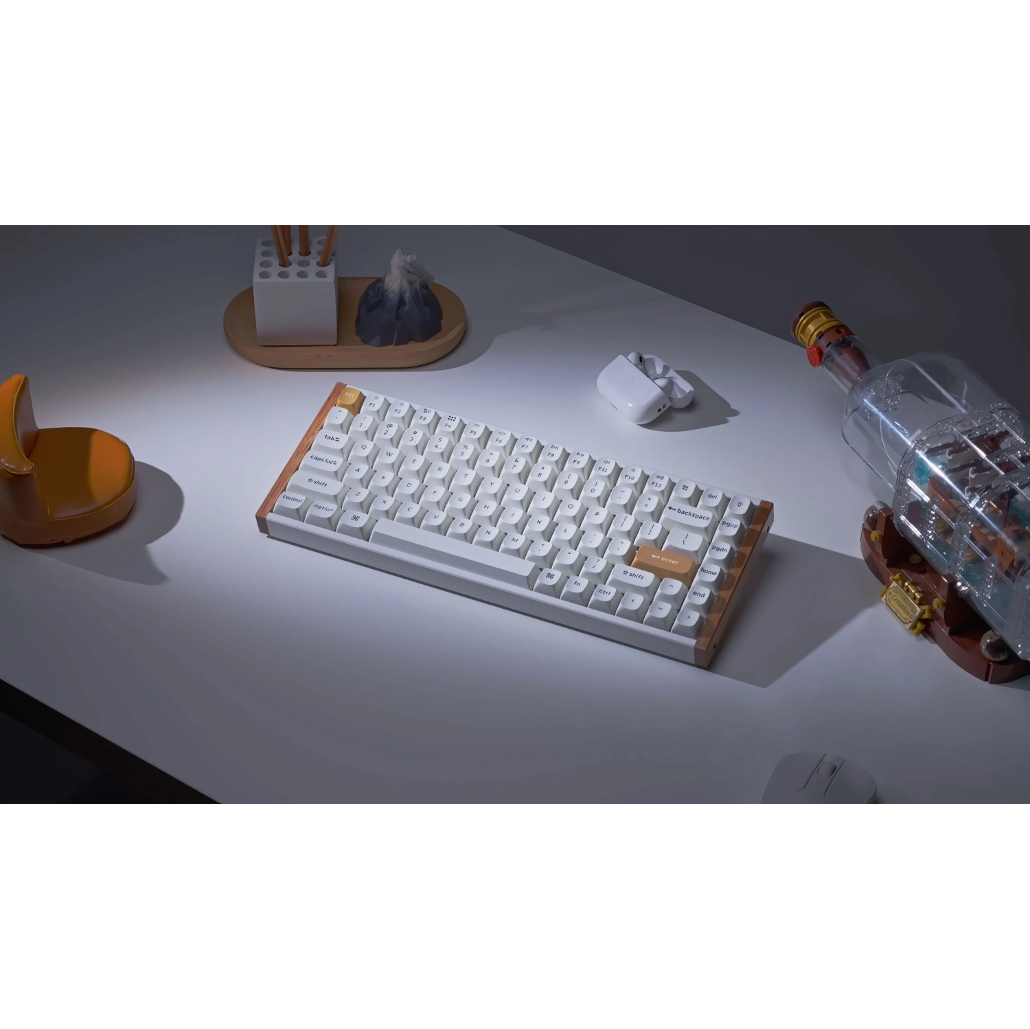 Keychron K2 HE Wireless Mechanical Keyboard for Mac & PC - 75% Compact Design, RGB Lighting, Aluminum Body, macOS Shortcut Keys, White