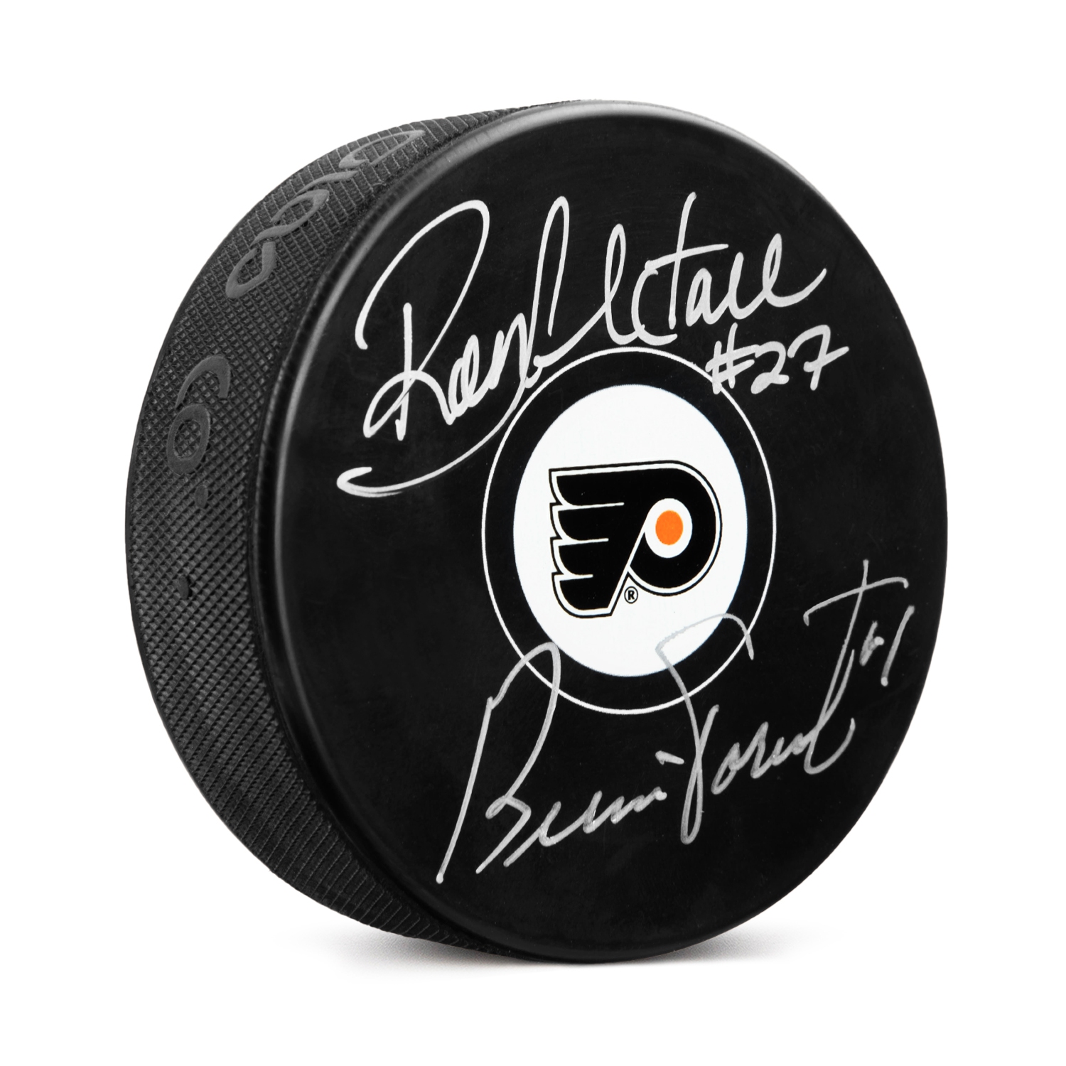 Bernie Parent Dual Signed Philadelphia Hockey Puck