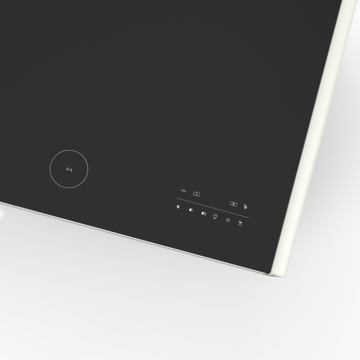 Table basse intelligente blanche de 51 po Tavolo de Forno Evoluto â« Deux tiroirs de réfrigérateur, audio Bluetooth 5,0, chargement sans