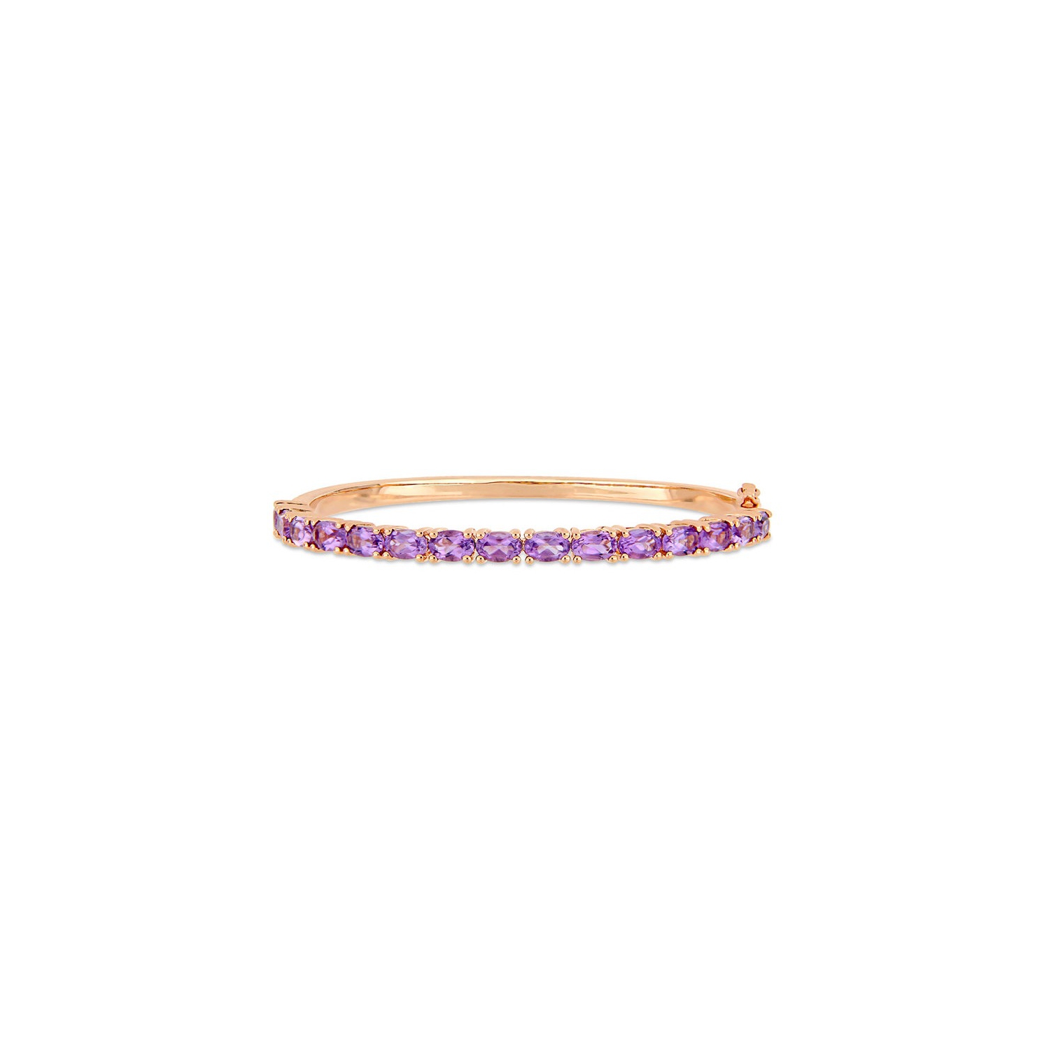 6.00 Carat Amethyst Bangle Bracelet in Rose Plated Sterling Silver