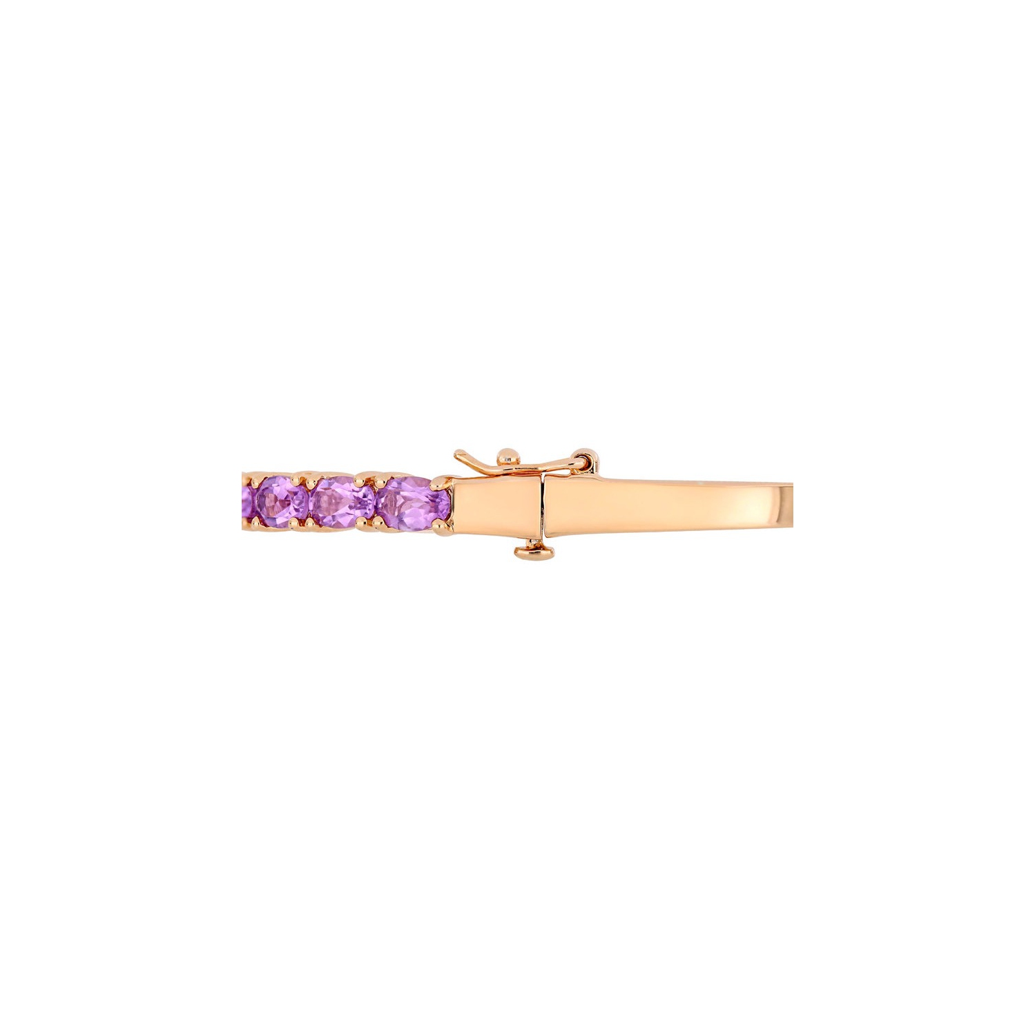 6.00 Carat Amethyst Bangle Bracelet in Rose Plated Sterling Silver