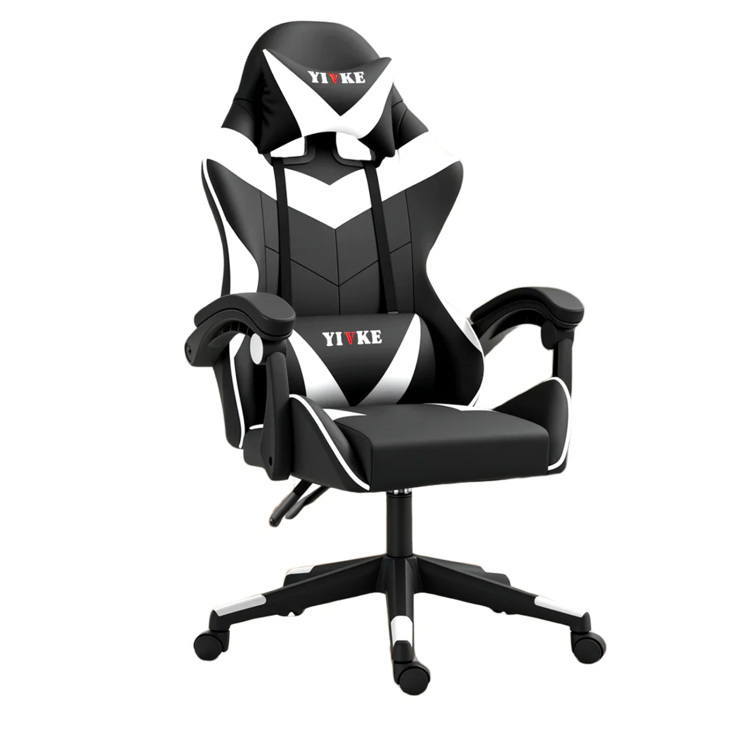 Fauteuil de jeu ergonomique Fauteuil d'ordinateur à dossier haut réglable style course avec appuie-tête et fauteuil de bureau à soutien lombaire