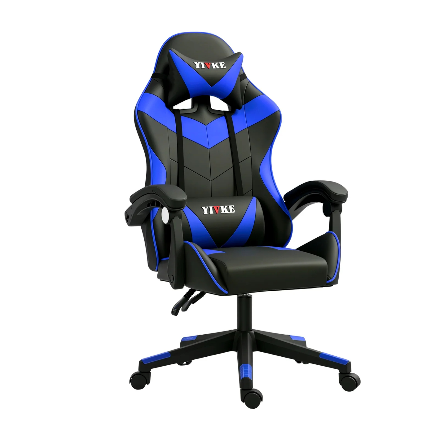 Fauteuil de jeu ergonomique Fauteuil d'ordinateur à dossier haut réglable style course avec appuie-tête et fauteuil de bureau à soutien lombaire