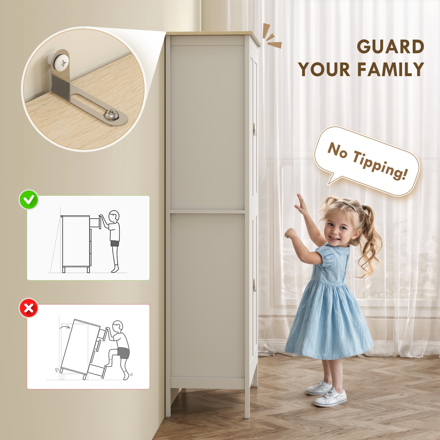 HOMCOM 69" Tall Kitchen Pantry Cabinet with Motion Sensor LED Light, 3-Colour Dimmable Lighting, Modern Freestanding Buffet Storage Cabinet with