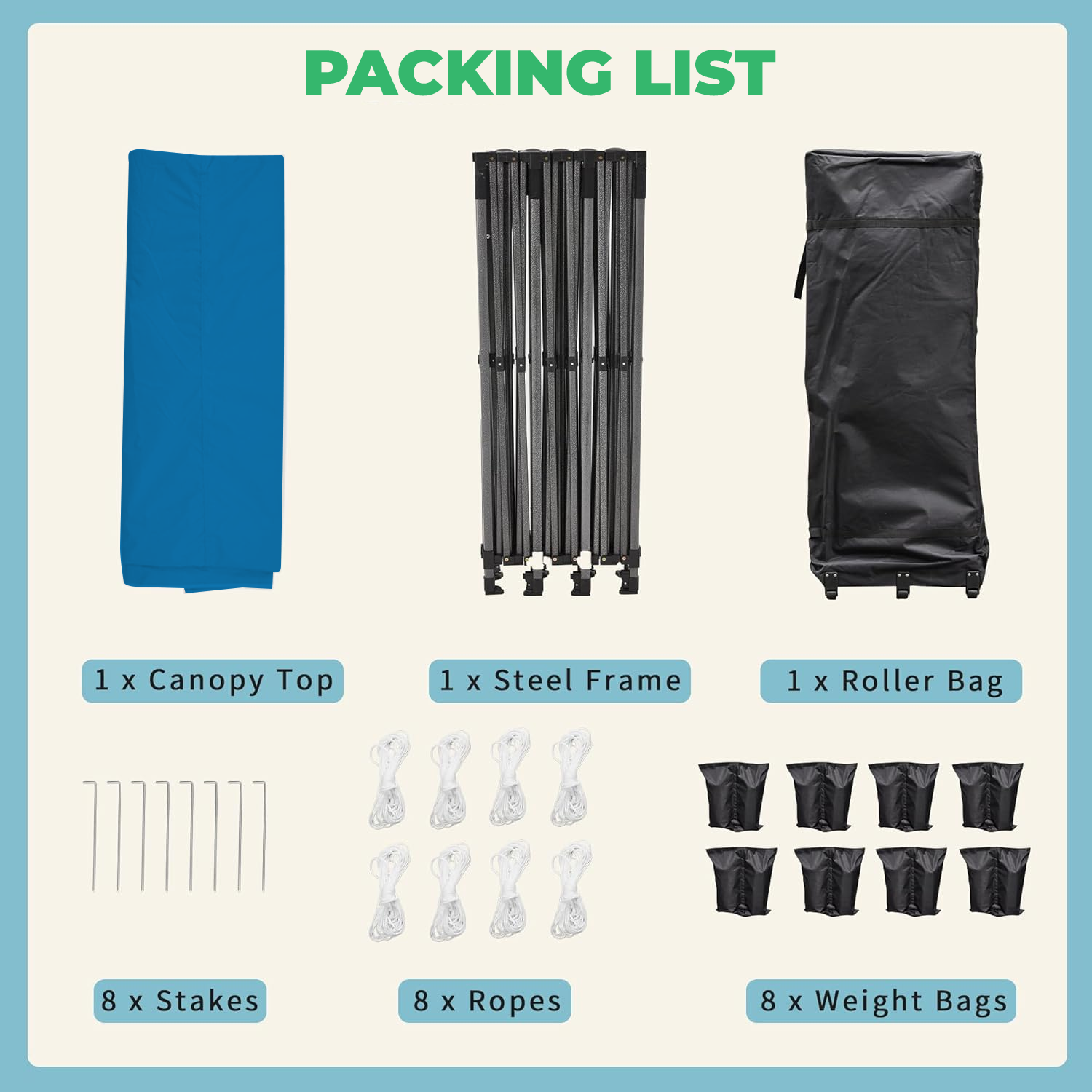 EROMMY 10'x30' Pop-Up Canopy Tent – Instant Setup, Portable & Sturdy for Outdoor Camping, Markets – Blue