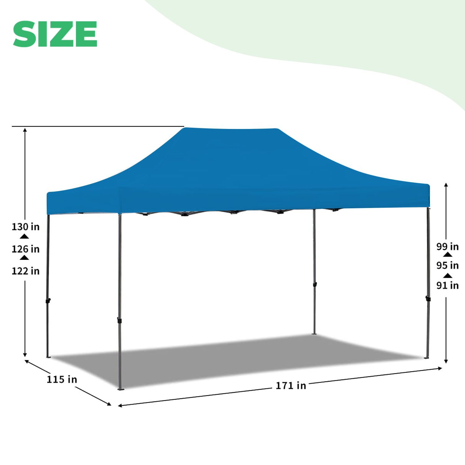 EROMMY 10'x15' Instant Pop-Up Canopy Tent – Easy Setup, Blue – Outdoor Shelter for Camping & Backyard