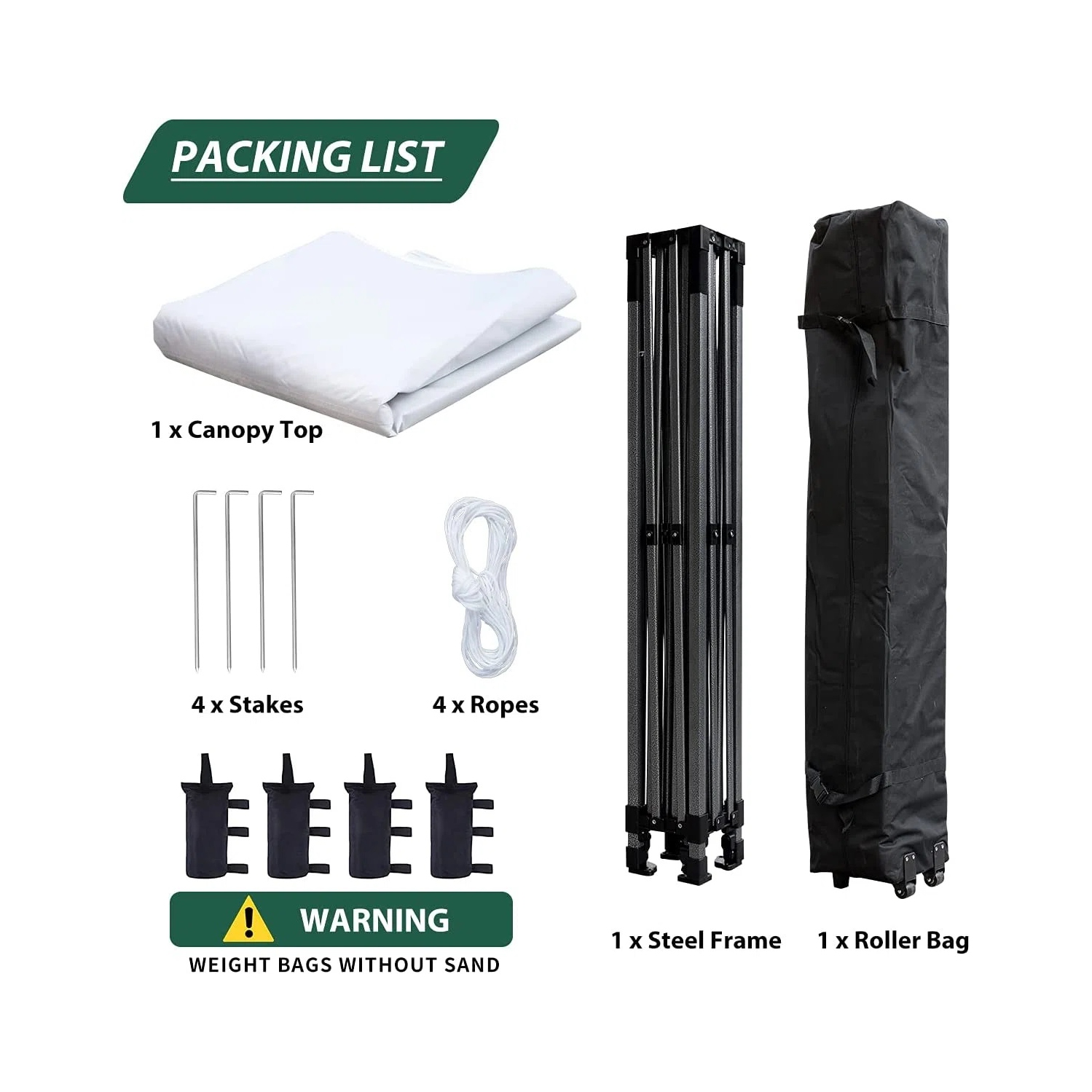 Tente à auvent escamotable instantanée de 10 x 15 pi d'EROMMY – Installation facile, blanc – Abri extérieur pour le camping et la cour arrière