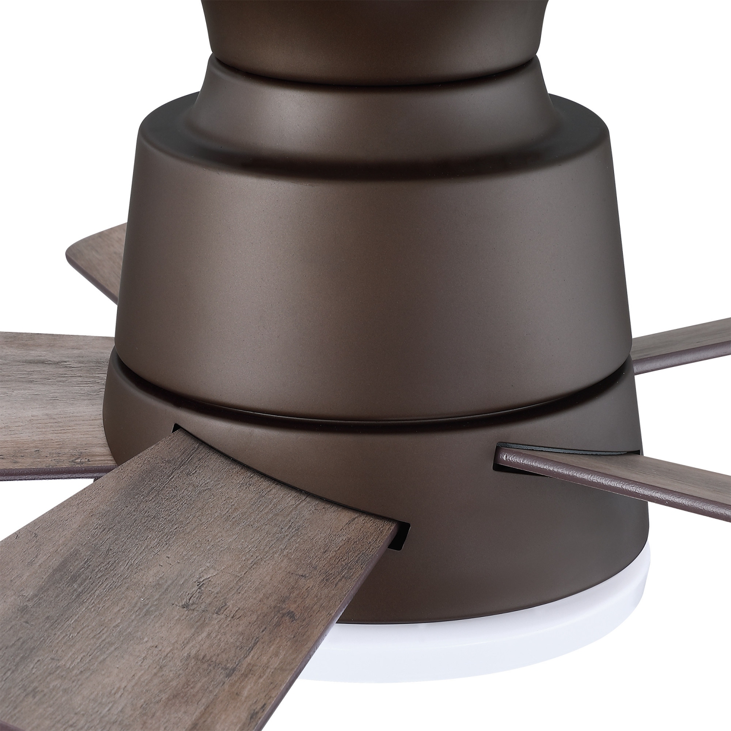 Ventilateur de plafond à intensité réglable de 24&nbsp;po en bois bronze huilé Uncle de Parrot avec lampe