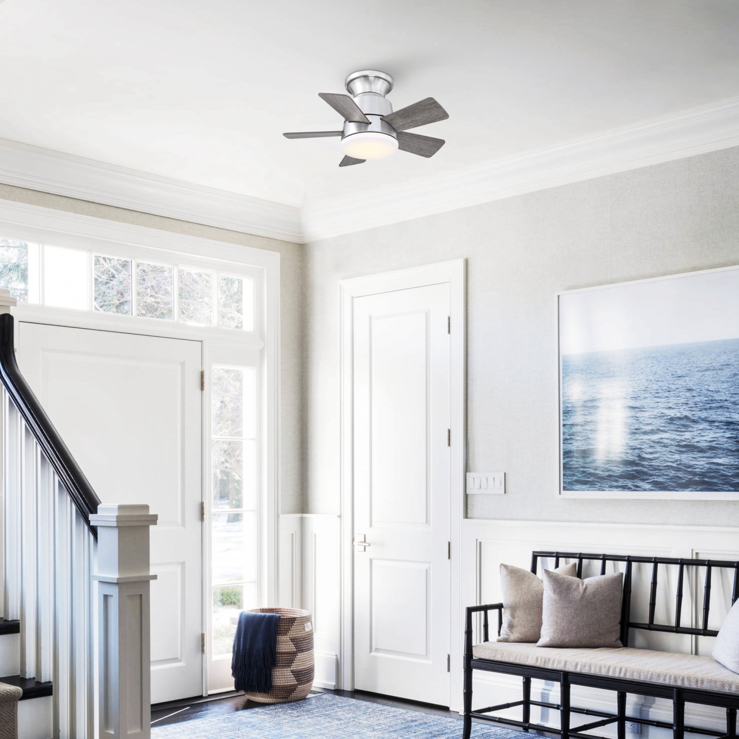 Petit ventilateur de plafond en bois de 24&nbsp;po Uncle de Parrot avec lampe et télécommande