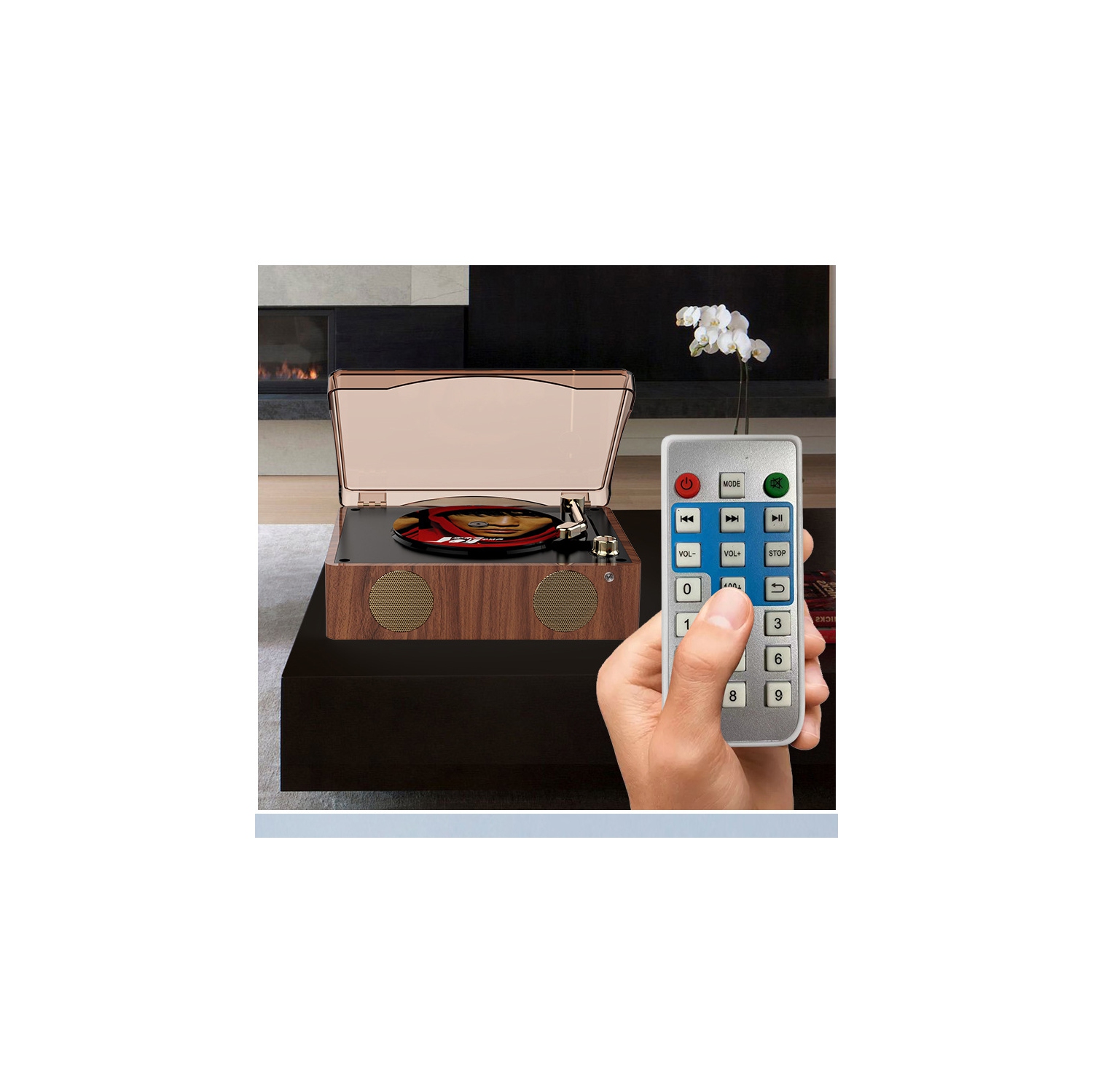 2500mAh Portable CD Player, Home/Car Retro CD Player, Wooden Speaker Rechargeable Player with Remote Control, USB Type-c, Support CD/CD-R/CD-RW/MP3,