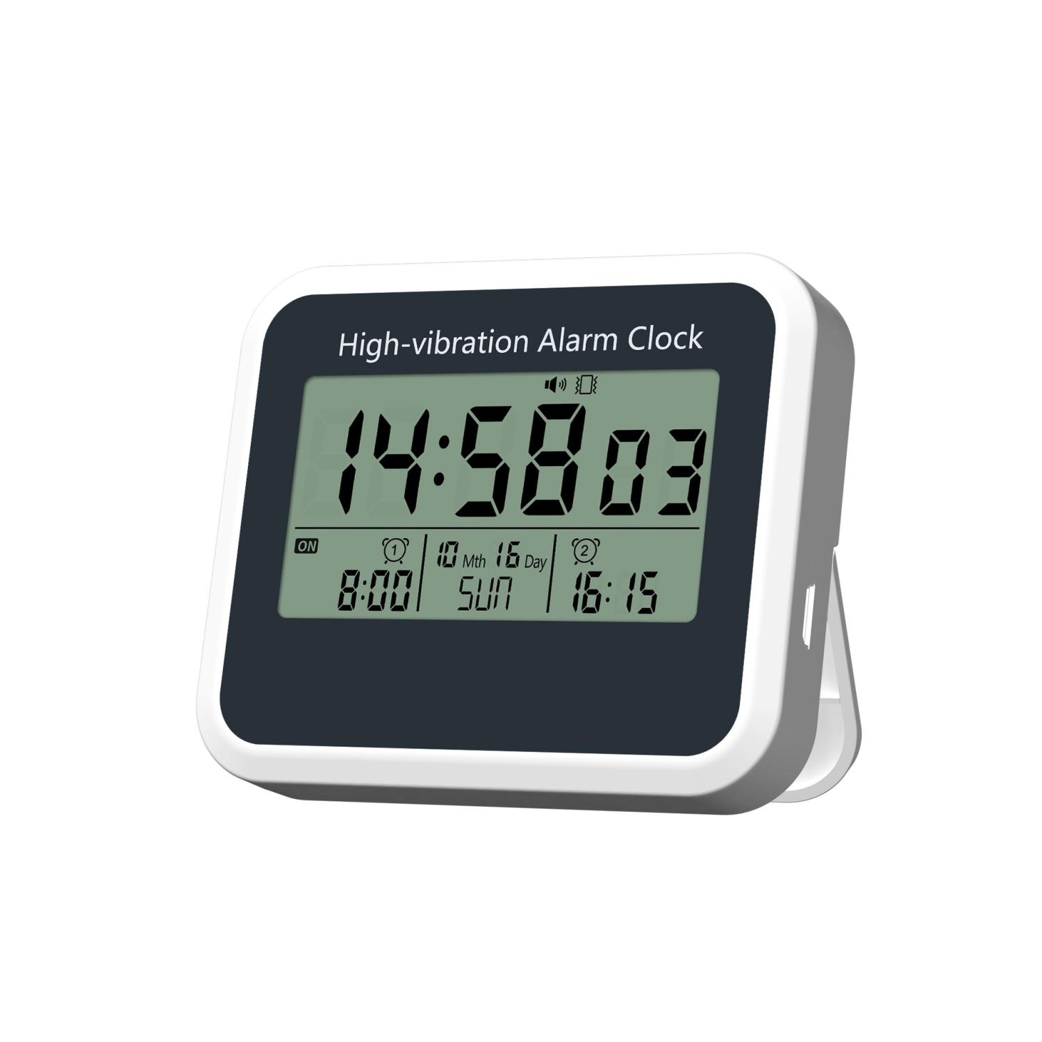 Silent and powerful vibration rechargeable alarm clock, student strong wake-up clock in dormitory, electronic children's wake-up tool, stopwatch