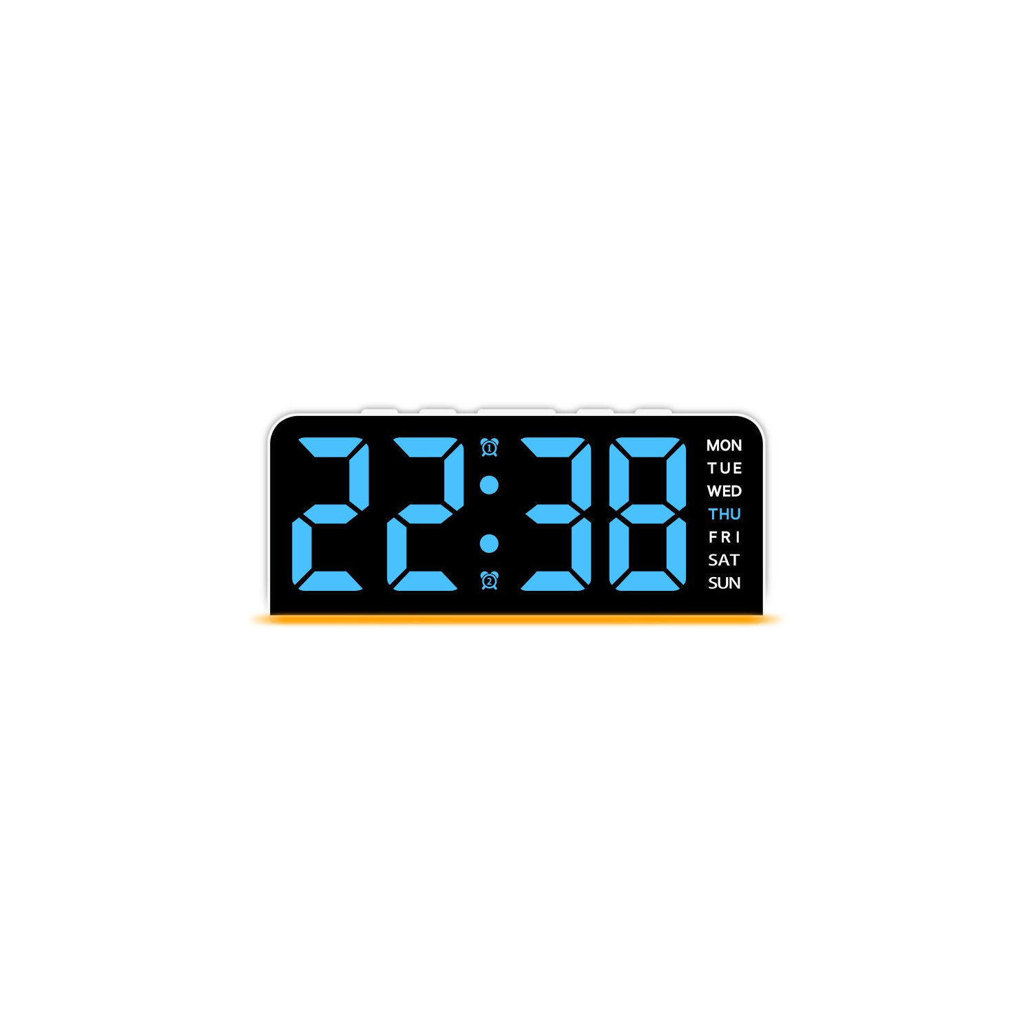 New LED large digital clock atmosphere light date snooze desk clock multi-function digital alarm clock two sets of alarm bottom atmosphere light
