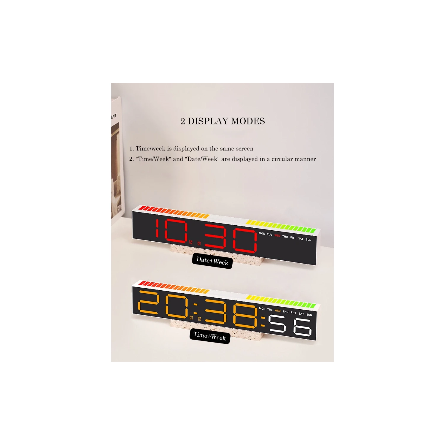 Creative LED electronic clock, simple alarm clock, spotlight clock, bedside ornament, electronic alarm clock, LED digital game table clockWhite shell