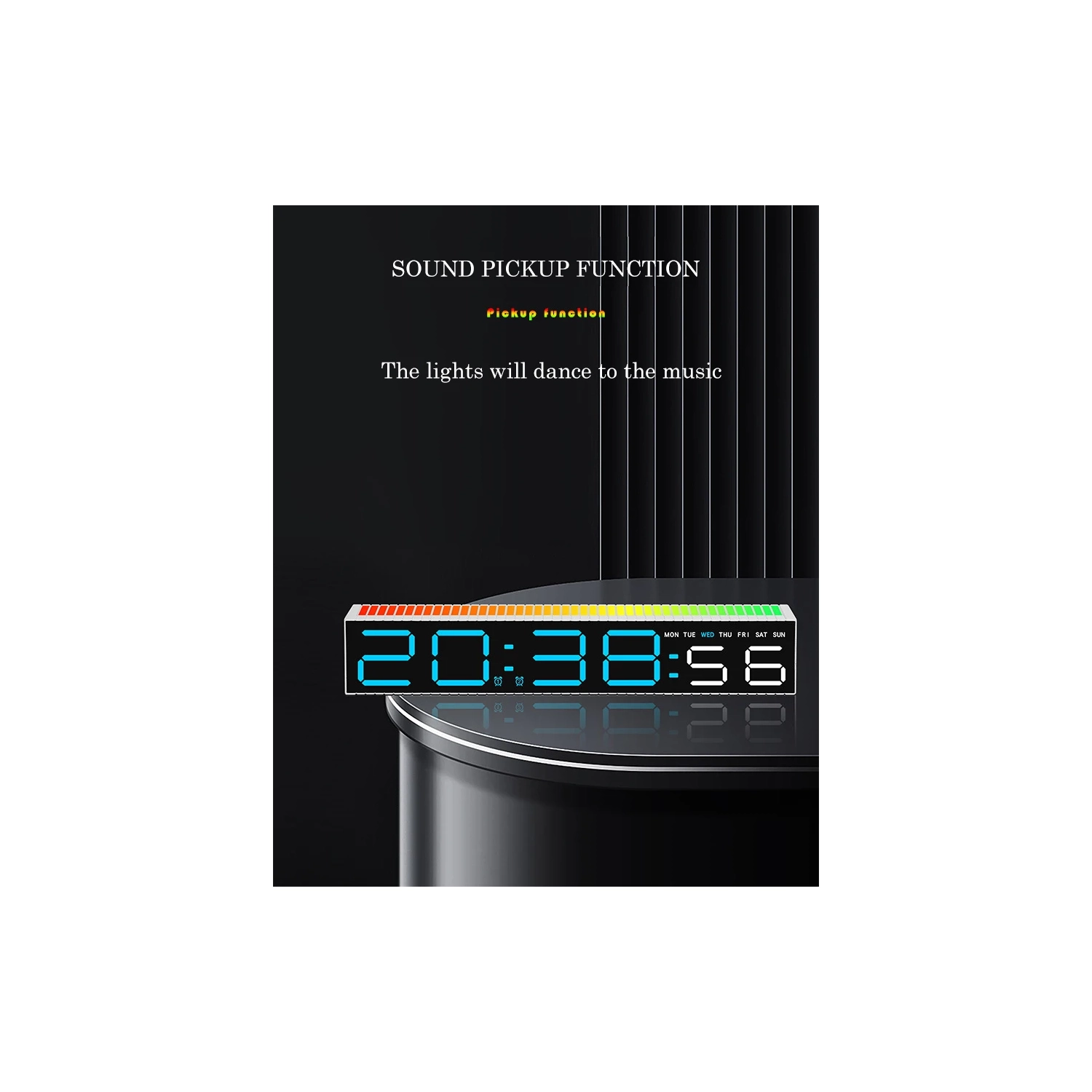 Creative LED electronic clock, simple alarm clock, spotlight clock, bedside ornament, electronic alarm clock, LED digital game table clockWhite shell