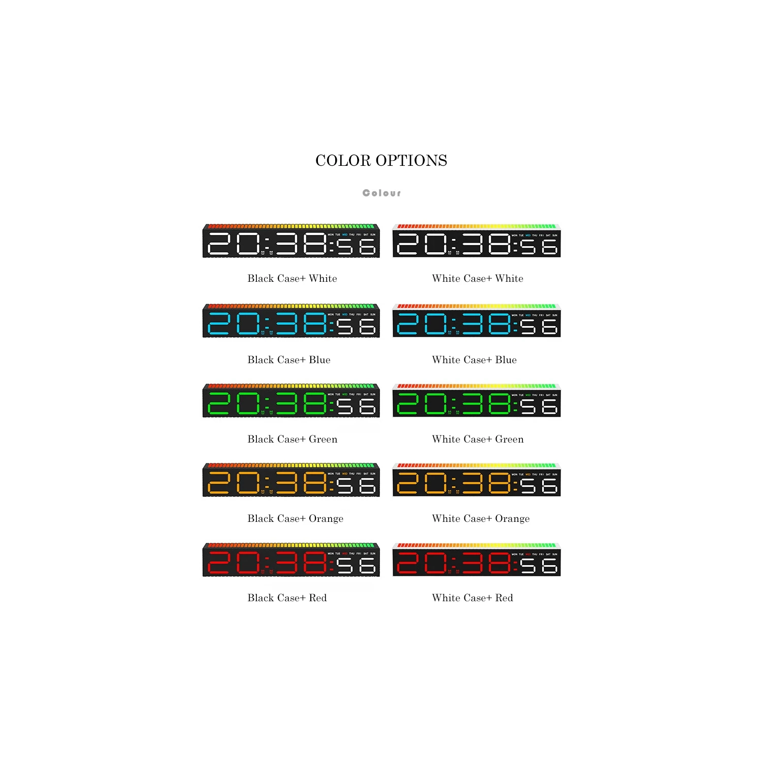 Creative LED electronic clock, simple alarm clock, spotlight clock, bedside ornament, electronic alarm clock, LED digital game table clockWhite shell