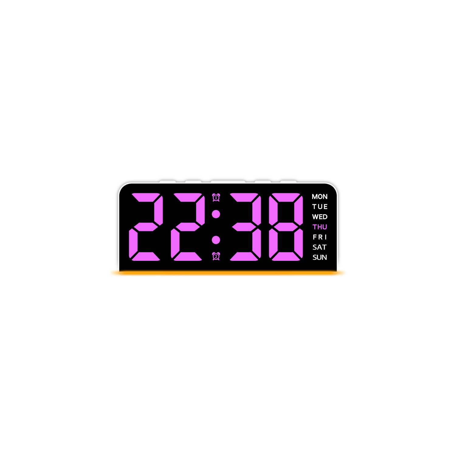 New LED large digital clock atmosphere light date snooze desk clock multi-function digital alarm clock two sets of alarm bottom atmosphere light