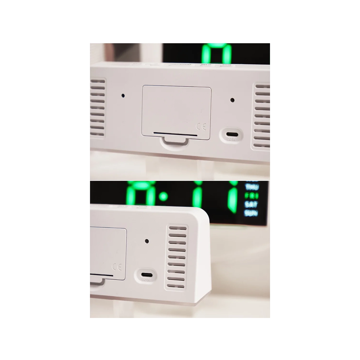 Nouveau LED Grande horloge numérique ambiance lumière date rappel réveil réveil réveil de bureau réveille-matin numérique multifonction deux