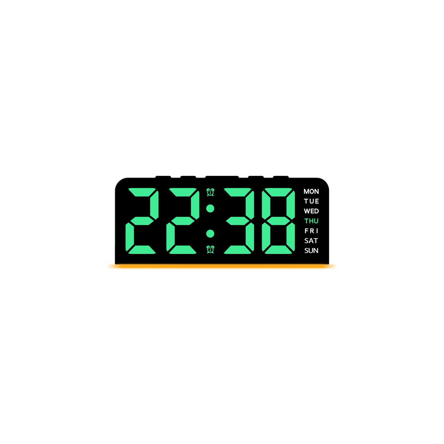 New LED large digital clock atmosphere light date snooze desk clock multi-function digital alarm clock two sets of alarm bottom atmosphere light