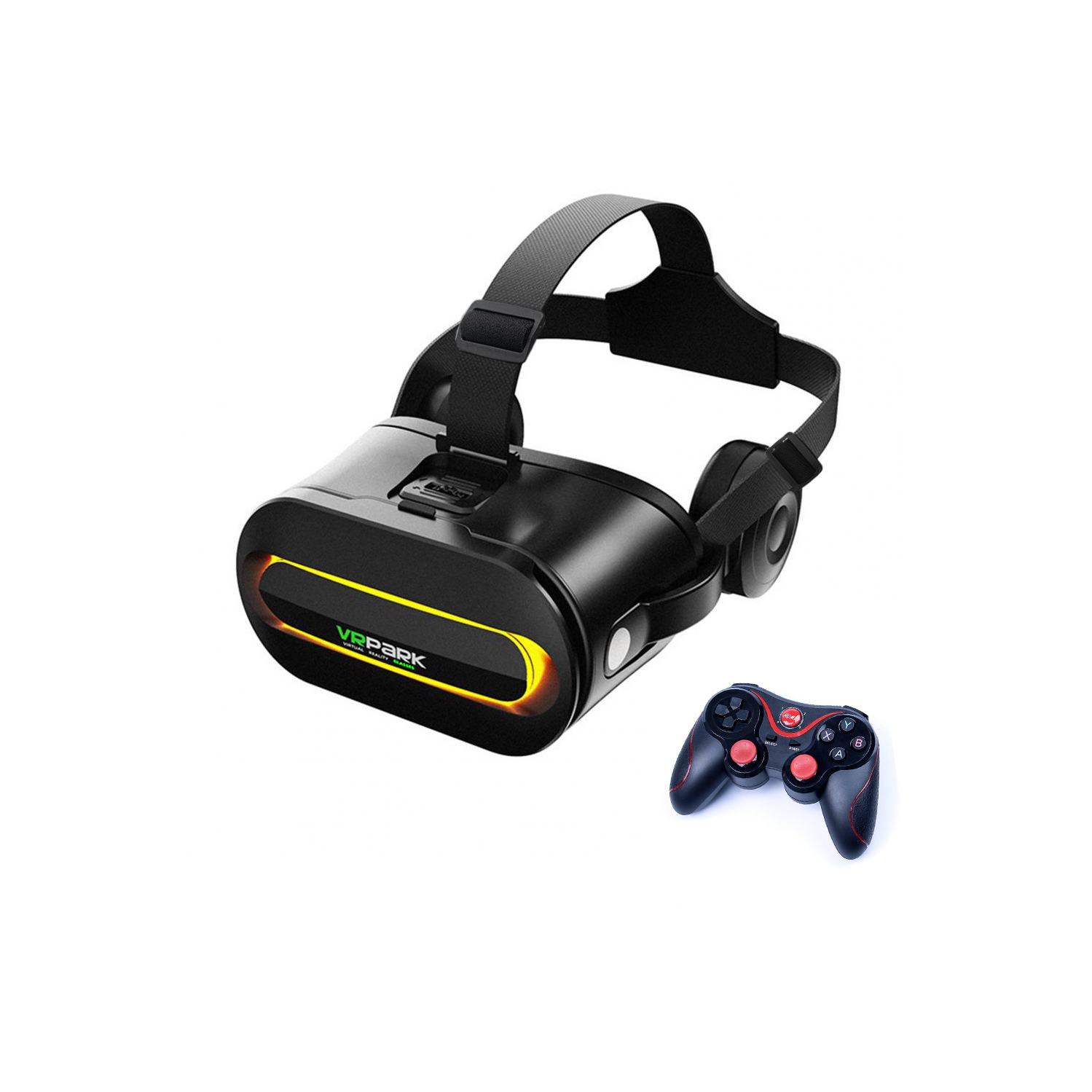 Appareil tout-en-un pour lunettes d'affichage virtuel, BOÎTIER intelligent pour film haute définition sans fil VR Lunettes VR - Noir J60 + poignée X3