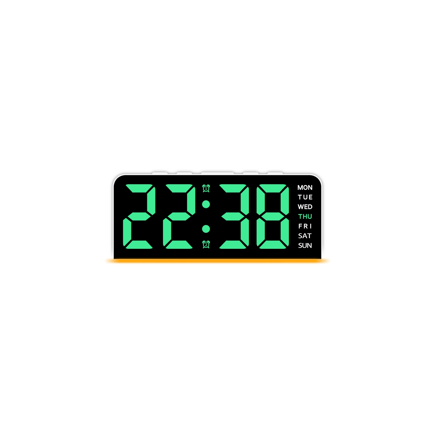 New LED large digital clock atmosphere light date snooze desk clock multi-function digital alarm clock two sets of alarm bottom atmosphere light