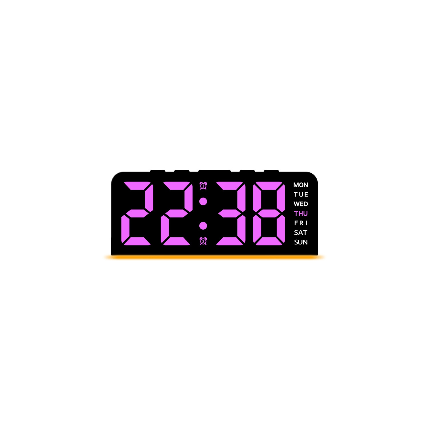 New LED large digital clock atmosphere light date snooze desk clock multi-function digital alarm clock two sets of alarm bottom atmosphere light