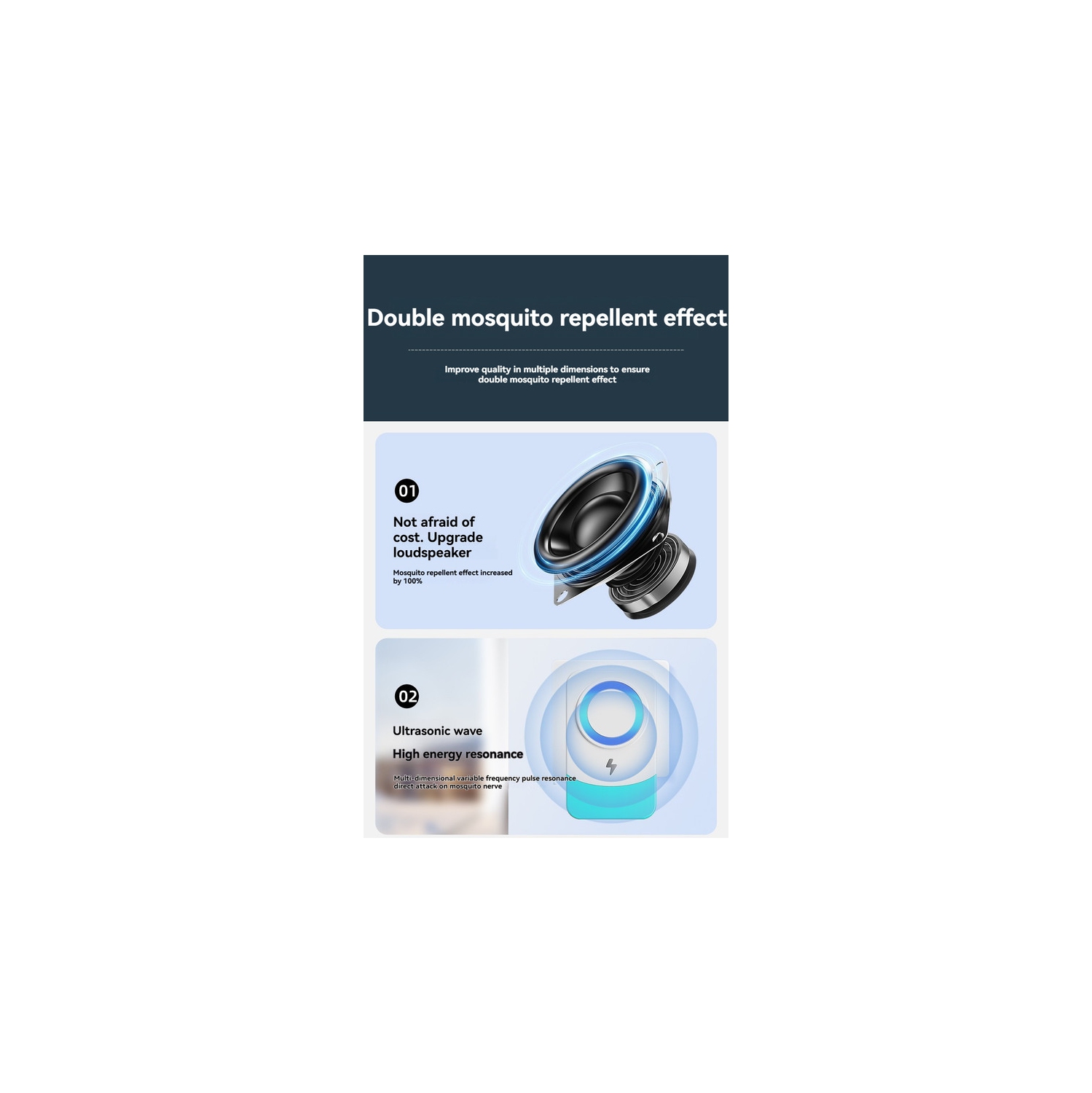 Intelligent variable frequency ultrasonic insect repeller 360° whole house mosquito and rat repellent | silent and harmless | physical insect