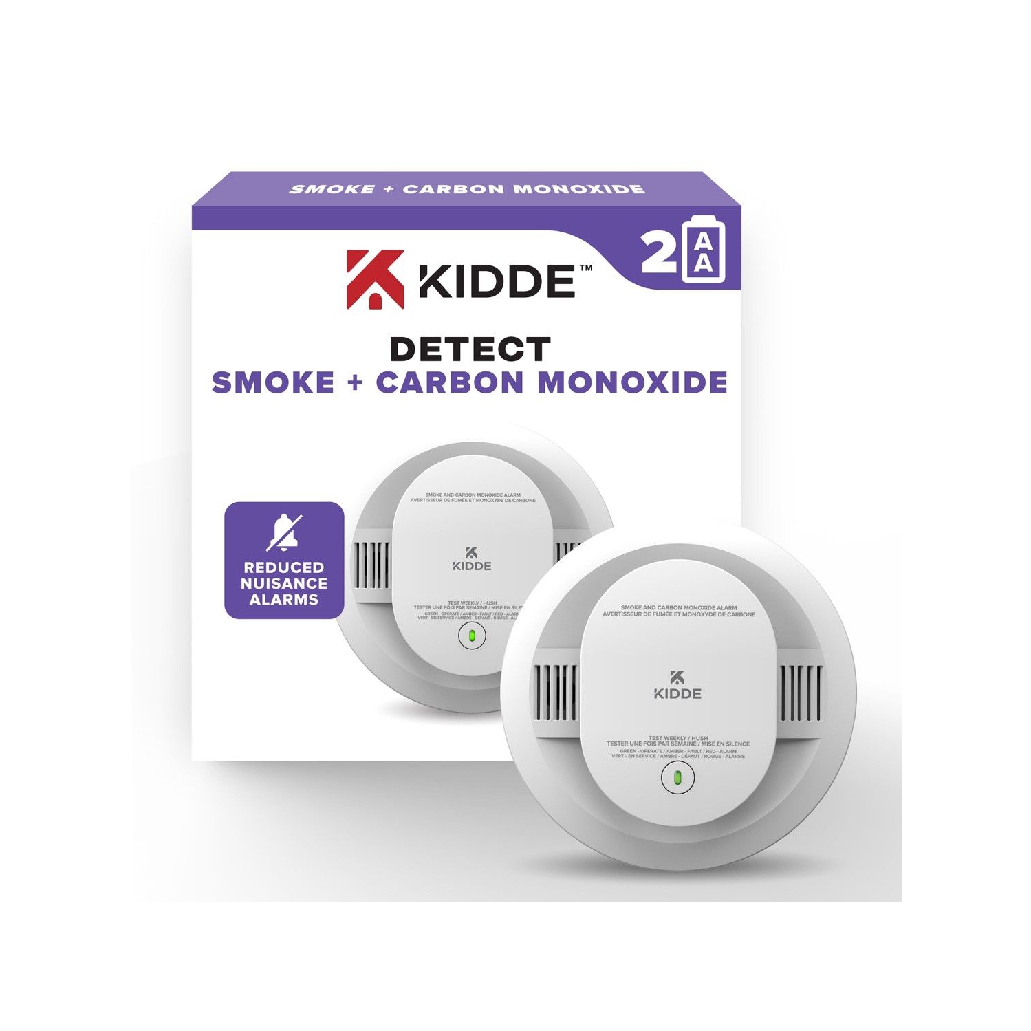 Kidde Combination Smoke & Carbon Monoxide Alarm, AA Battery Powered – Model # 30CUDR-CA