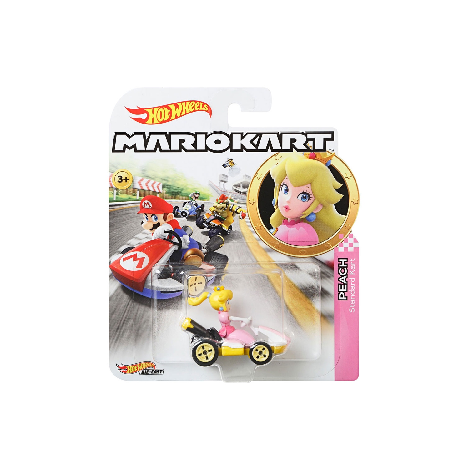 Réplique en métal moulé à échelle 1:64 Mario Kart Princess Peach de Hot Wheels pour enfants de 3 ans et plus
