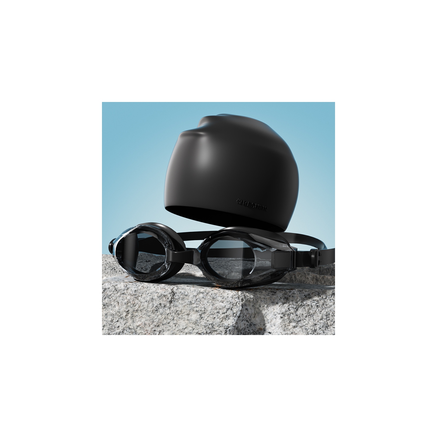 Lunettes de natation HD étanches et antibuée pour adulte, lunettes de natation en silicone et ensemble de casquettes de natation pour hommes et