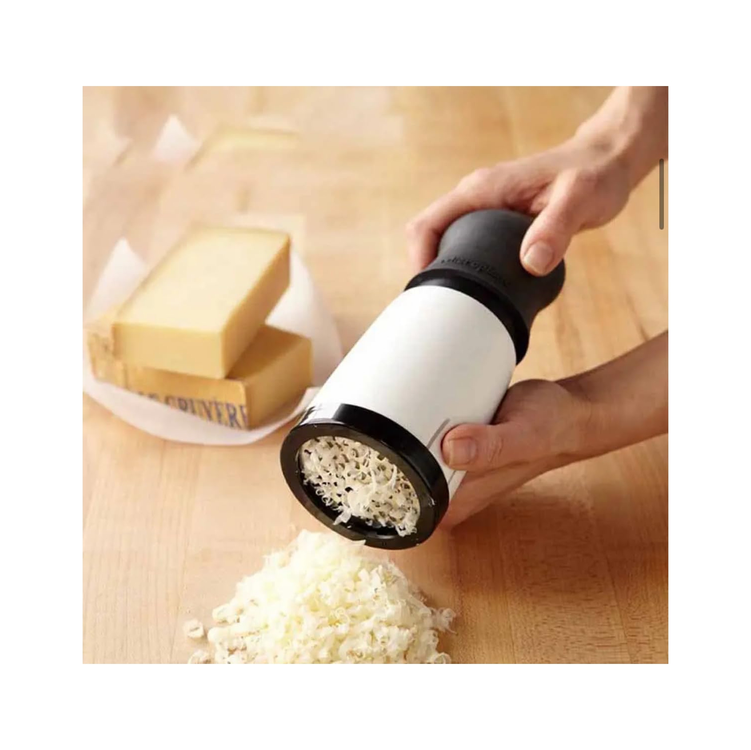 Rotary cheese grater, Parmesan cheese grater. Real and easy to operate, suitable for chefs' creative baking tools, stainless steel 420 mozzarella
