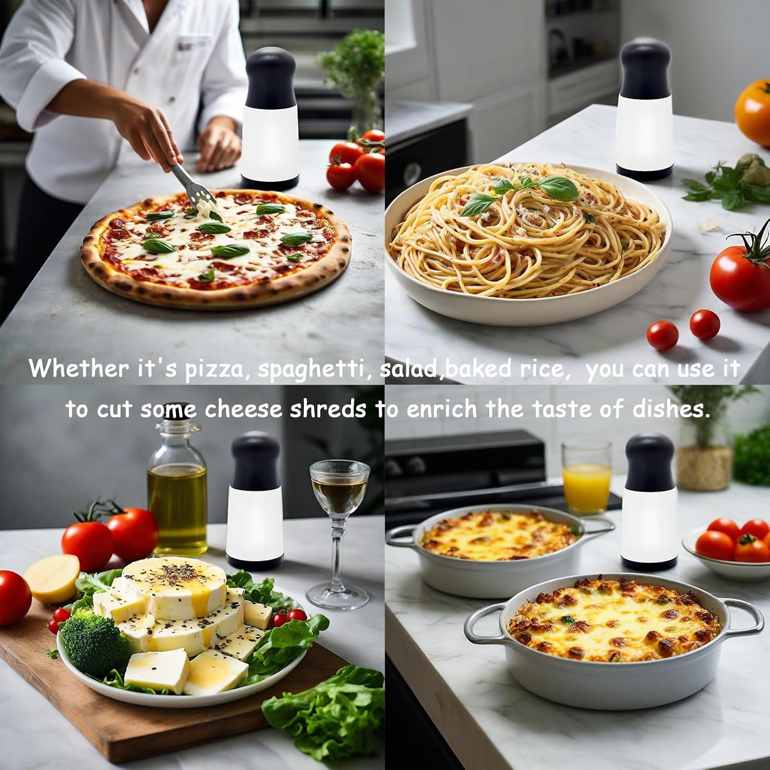 Rotary cheese grater, Parmesan cheese grater. Real and easy to operate, suitable for chefs' creative baking tools, stainless steel 420 mozzarella