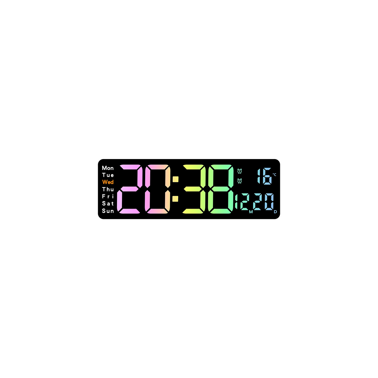 New colorful wall clock, simple multifunctional living room clock, countdown clock, multifunctional living room clock, hot selling electronic clock -