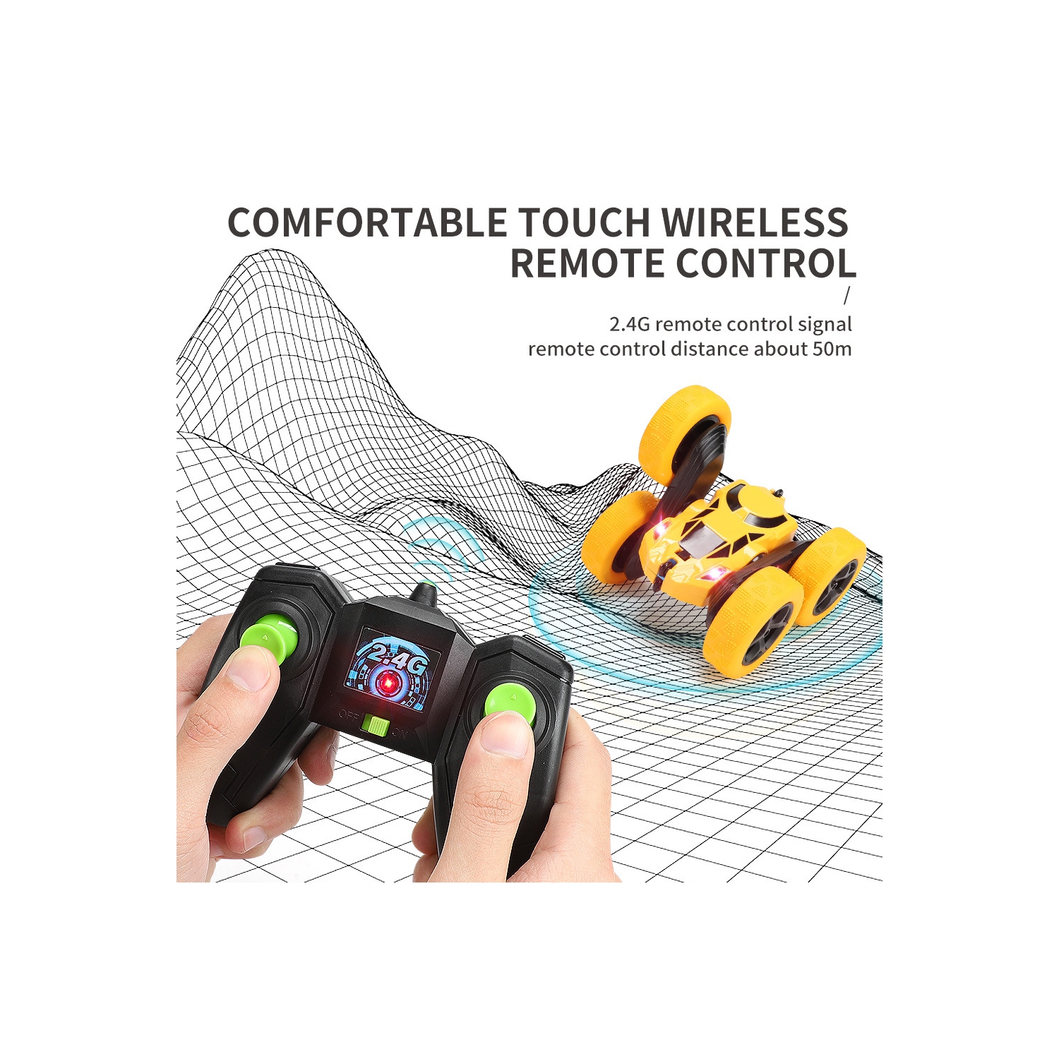 Voiture jouet télécommandée, voiture acrobatique double face, voiture hors route télécommandée pour enfants Dump Truck, voiture télécommandée pour