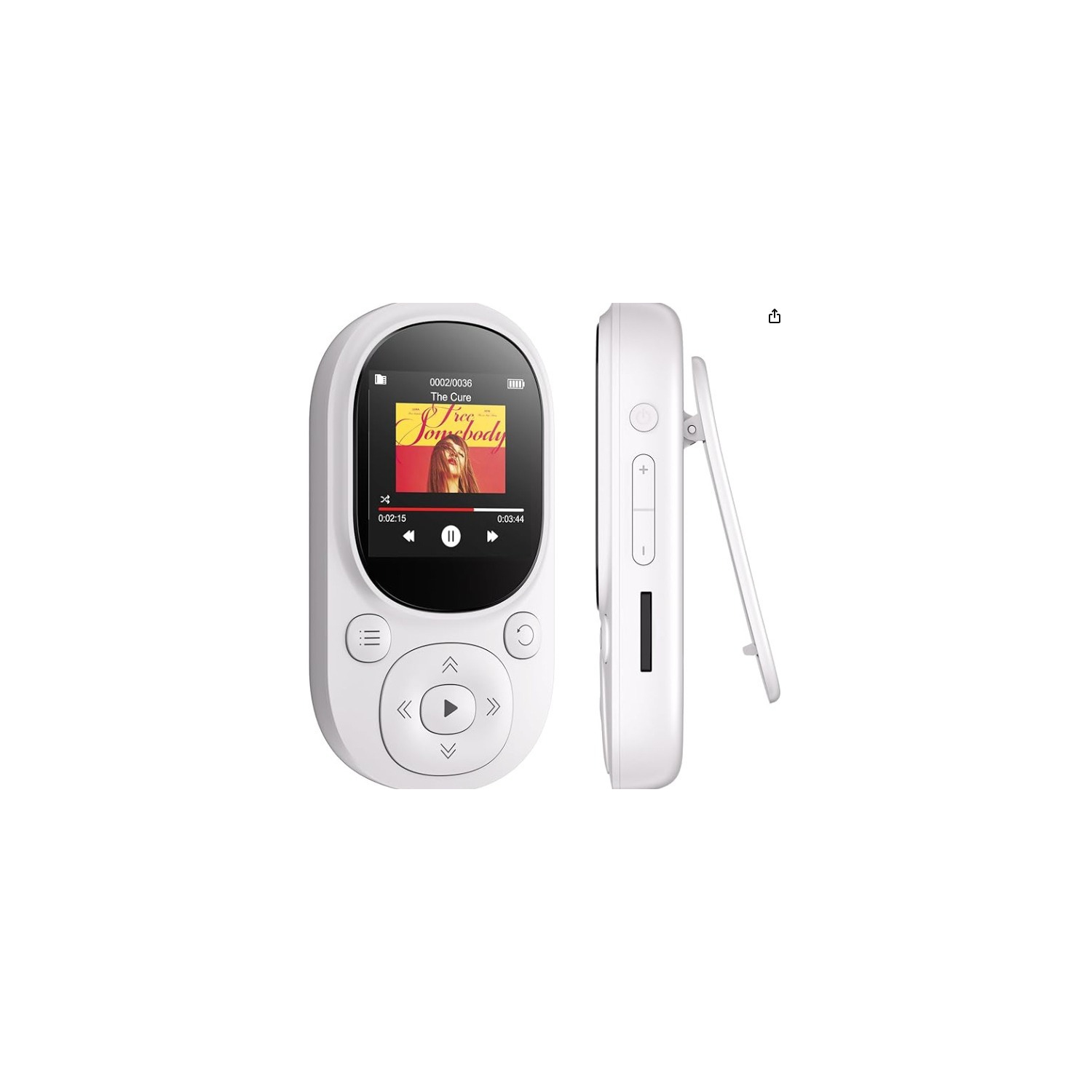 Lecteur MP3 64&nbsp;Go avec Bluetooth 5,3, lecteur MP3 haute fidélité avec boutons tactiles sensibles et écran de 1,5&nbsp;po, lecteur MP3 portatif
