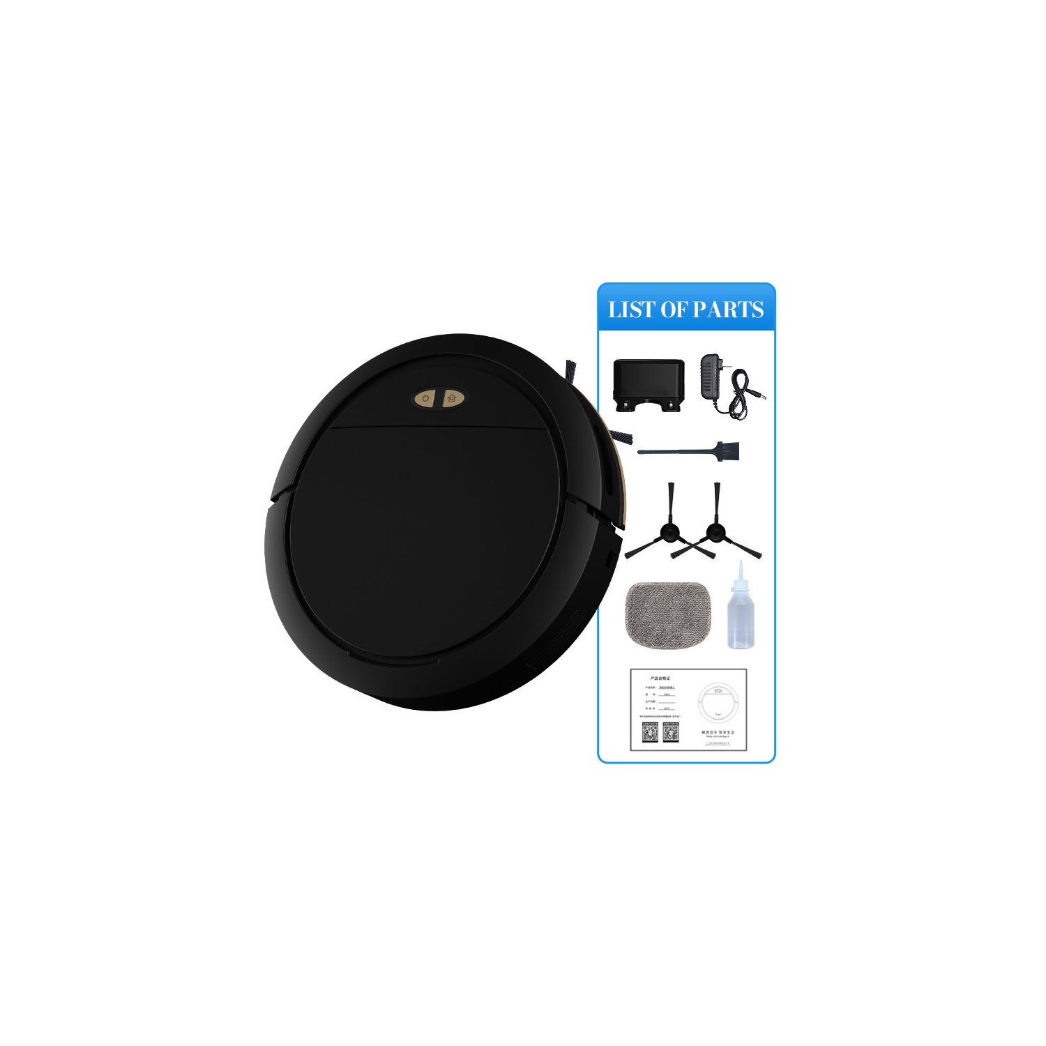 Robot balayeur intelligent, balai et vadrouille tout-en-un Wi-Fi avec commande vocale Recharge automatique, balayeuse domestique, aspirateur