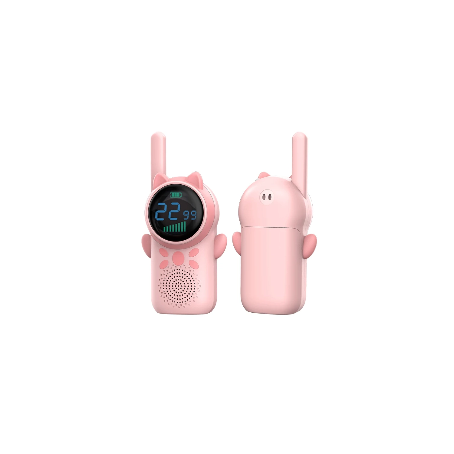 Kids Rechargeable Walkie Talkie, 2 Pack Pink, Walkie Talkie Long Range Channel Two Way Radio, Suitable for 3-12 Years Old Kids, Family Games, Outdoor